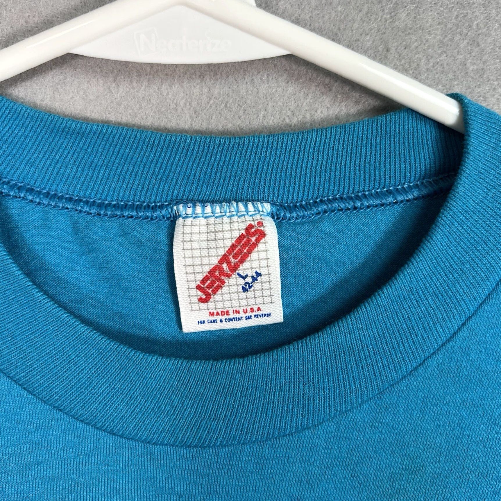 Jerzees VINTAGE 1980s Alaska Sumbitchen Weather T Shirt Mens Large Blue Jerzees Graphic Tee Adult L USA Made Size US L / EU 52-54 / 3 - 7 Thumbnail