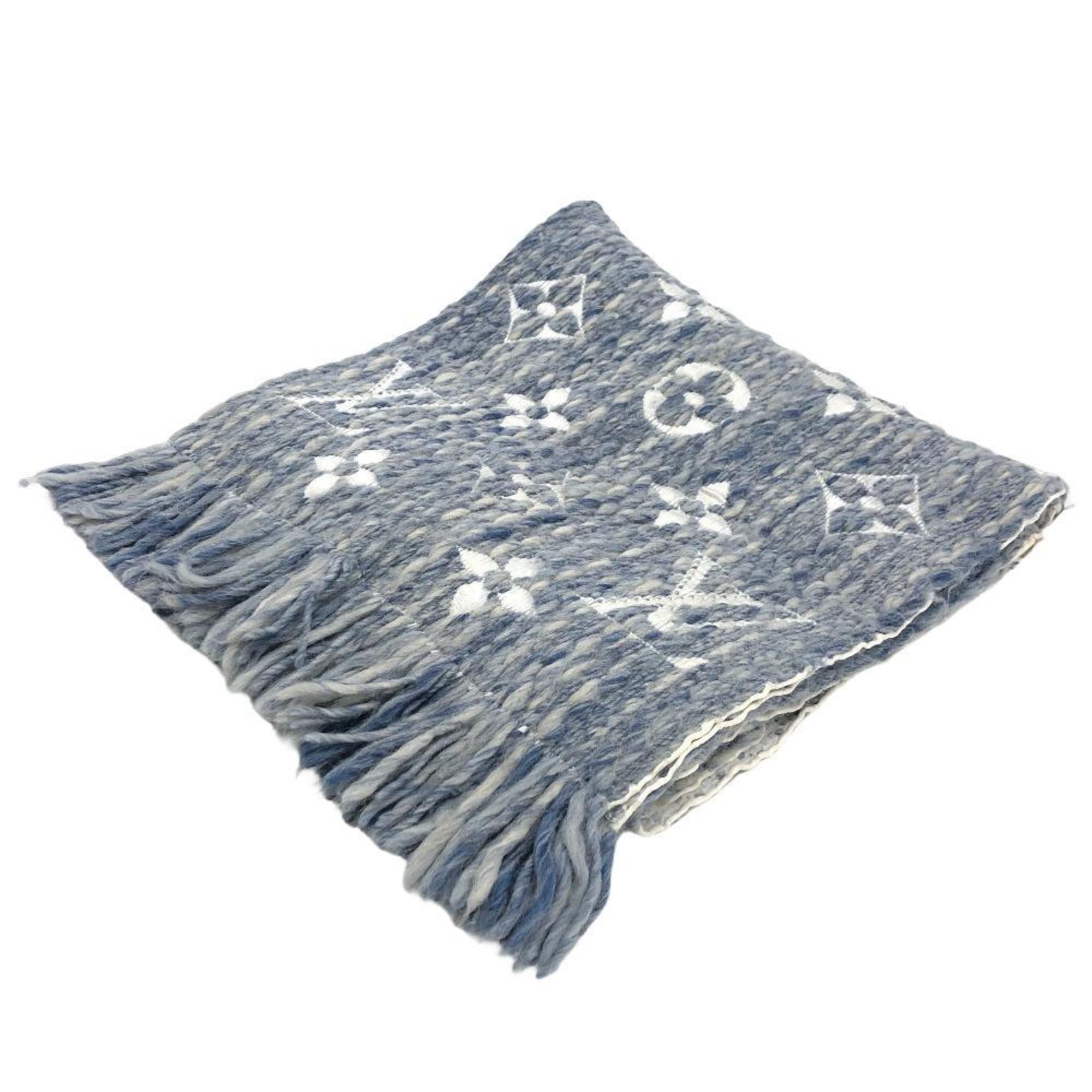 image of Louis Vuitton M76384 Escharpe Mania Monogram Muffler Blue Men's Z0005663