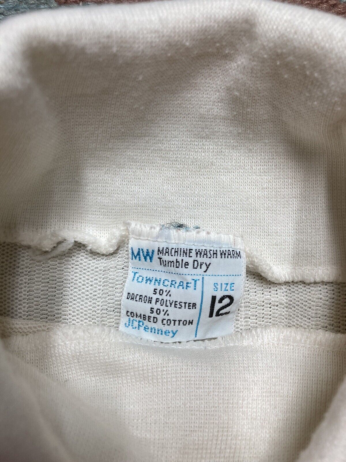 Vintage 70s shirt ribbed turtleneck JCPenney youth kids 12 baby tee Size XS / US 0-2 / IT 36-38 - 7 Thumbnail