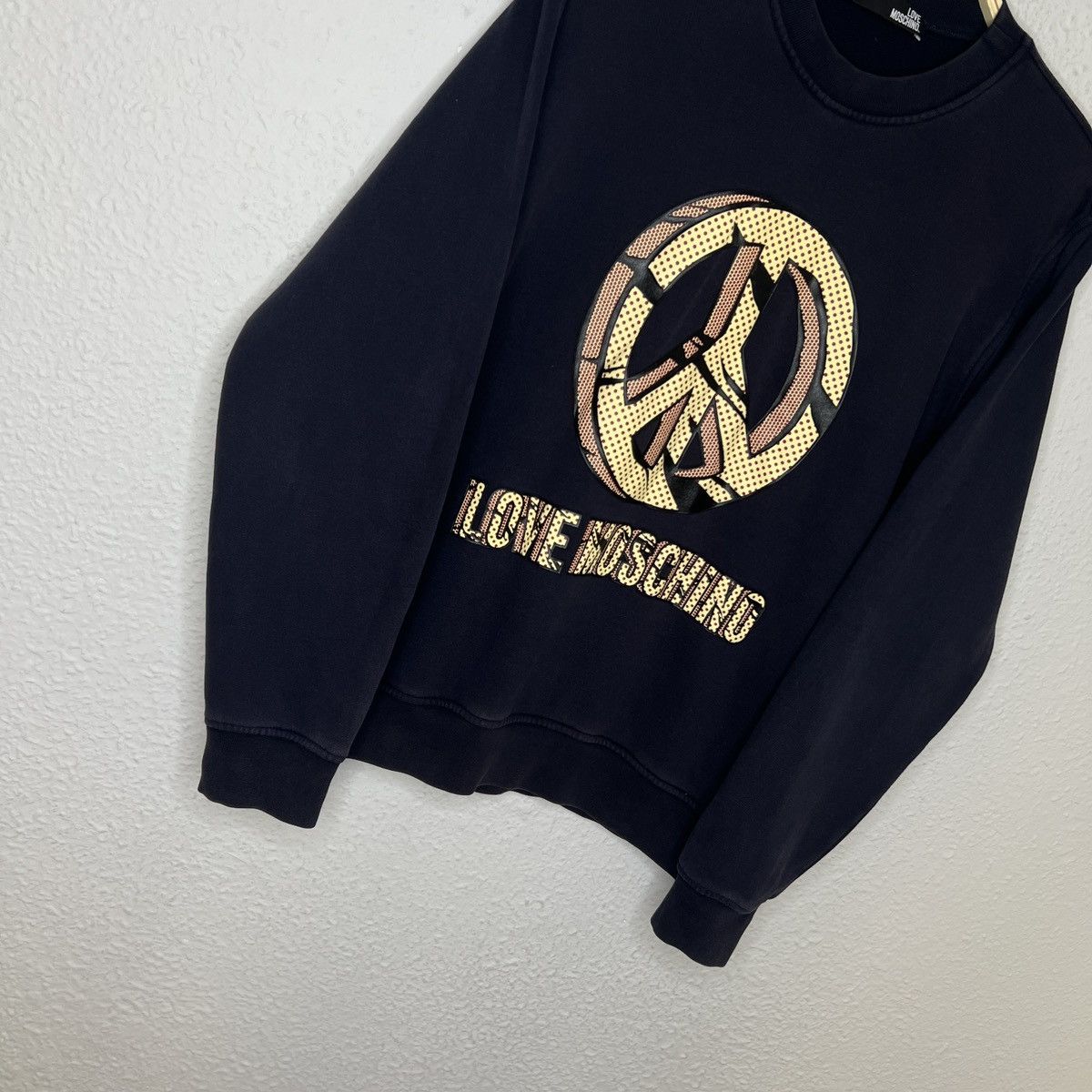 Designer × Moschino Love Moschino Sweatshirt Crewneck Navy Big Logo Peace Size US M / EU 48-50 / 2 - 2 Thumbnail