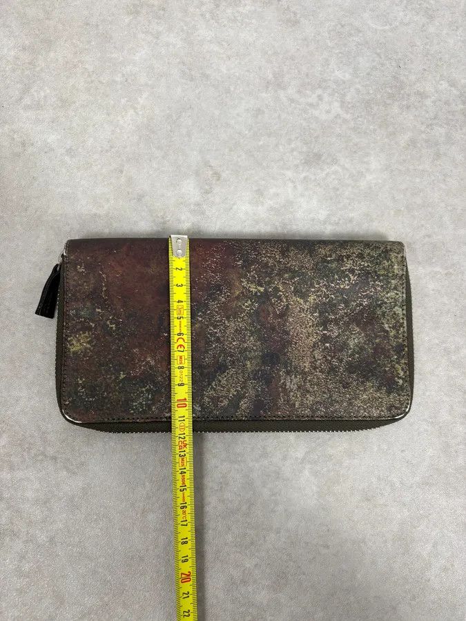 Jean Paul Gaultier AW1995 Jean Paul Gaultier World Eroded Green Leather Wallet Size ONE SIZE - 7 Thumbnail