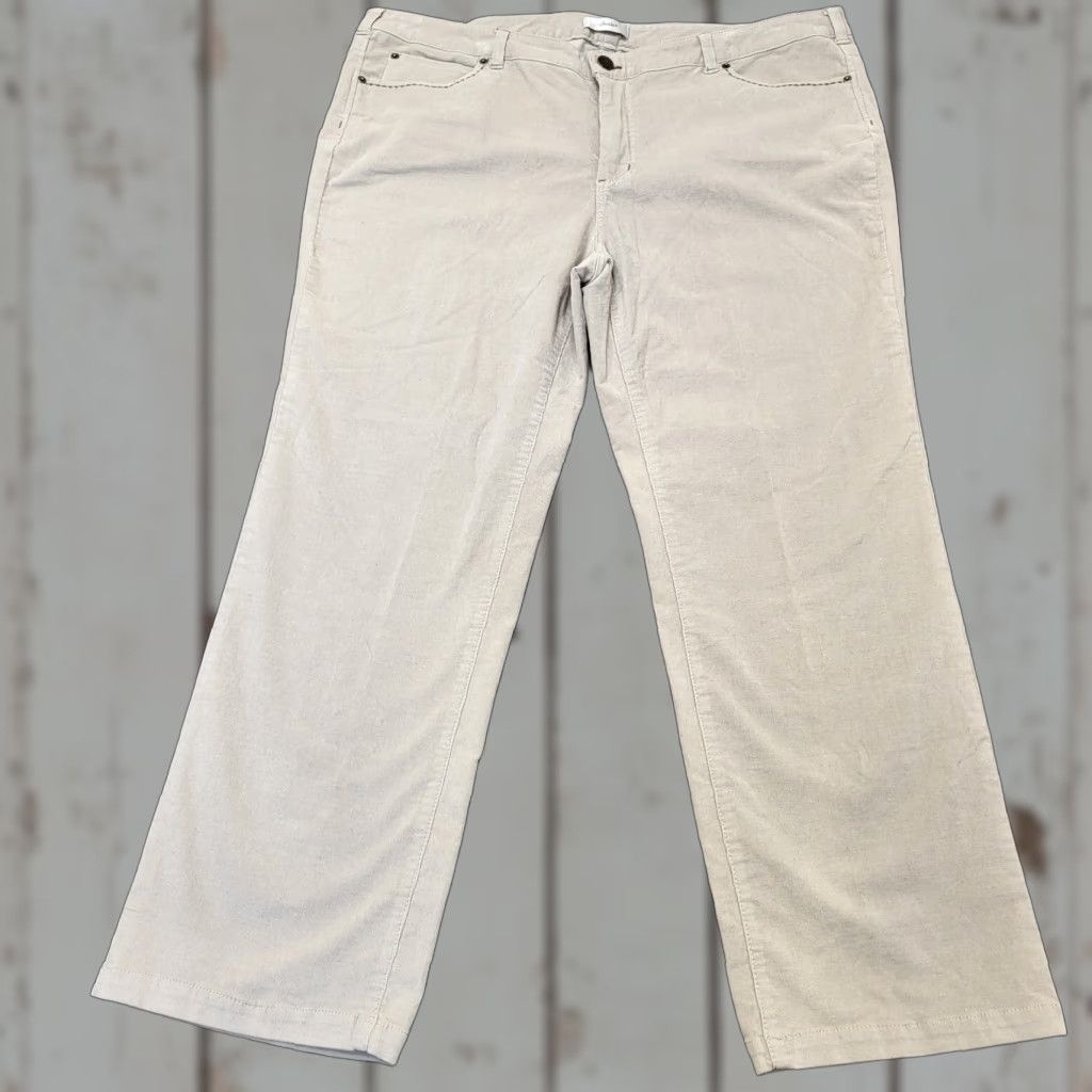 Denime CJ Banks Jeans Womens 22W Beige Denim Straight 5-Pocket Plus Size Size 40" / US 18 - 1 Thumbnail