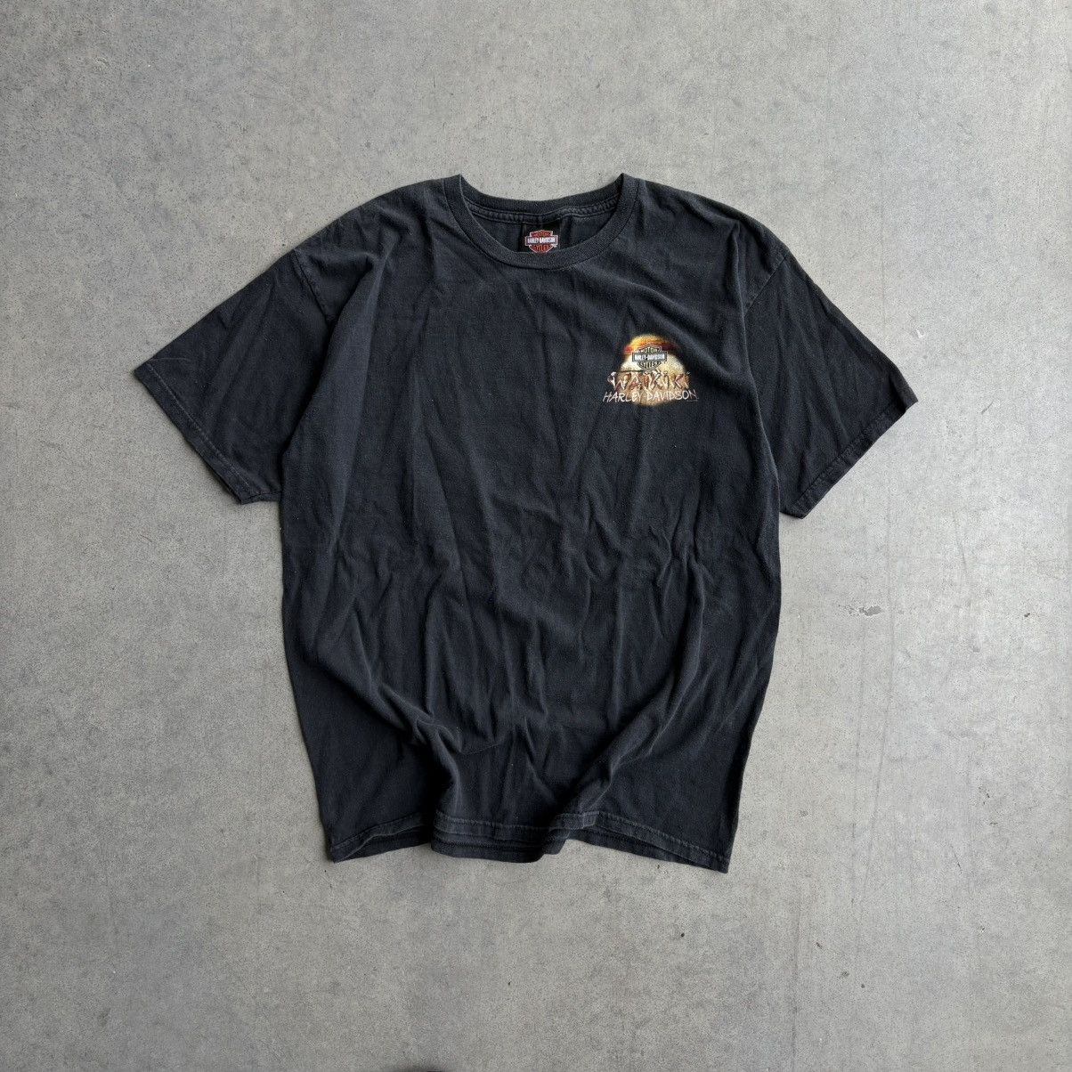 Harley Davidson × Vintage Vintage Harley Davidson Black Beach Shirt XL Motorcycle Tee Size US XL / EU 56 / 4 - 1 Thumbnail
