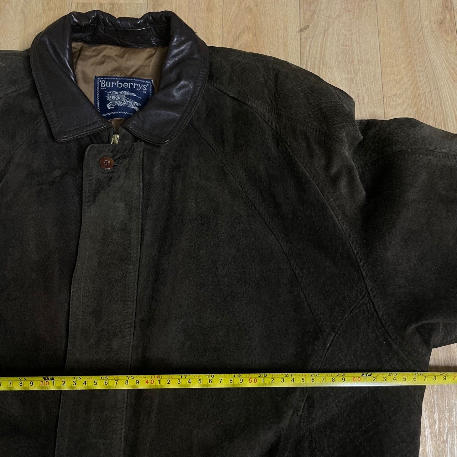 Burberry Vintage BURBERRY's Bomber Jacket SUEDE LEATHER green olive Size US L / EU 52-54 / 3 - 18 Thumbnail