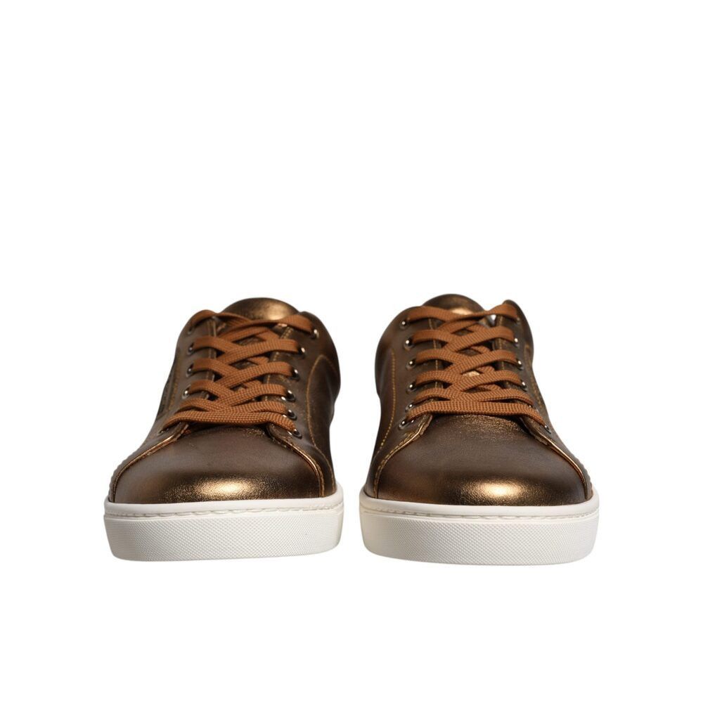 Dolce & Gabbana Dolce & Gabbana Gold Leather Logo London Men Sneaker Shoes Size US 7 / EU 40 - 2 Thumbnail