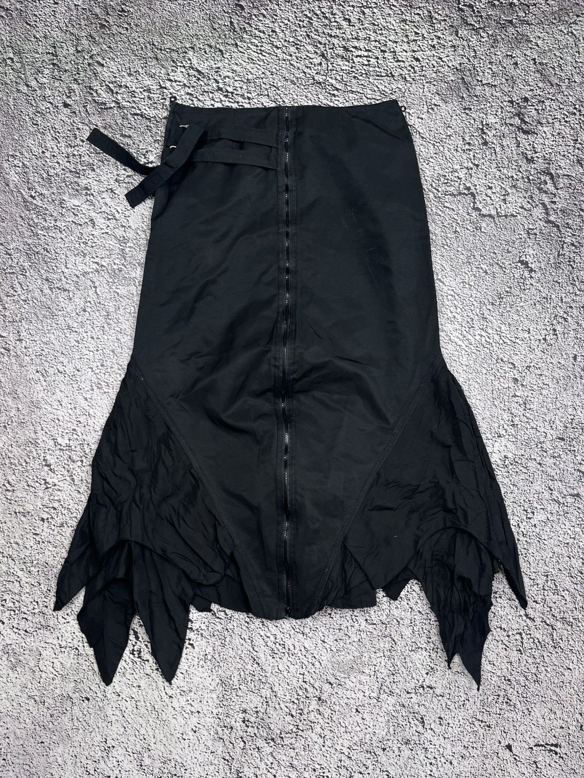 Japanese Brand Gothic Style Vertical Zip Skirt Asymmetrical Grunge Opium Size 30" / US 8 / IT 44 - 3 Thumbnail
