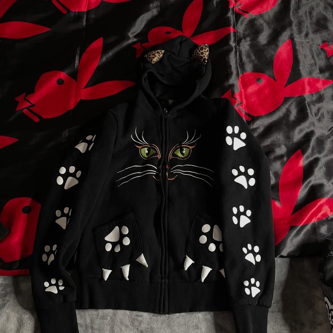 Other Zip Hoddie by BANNED Gothic Killstar type Cat Size XL / US 12-14 / IT 48-50 - 4 Thumbnail