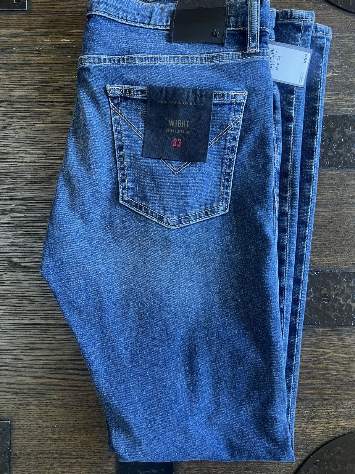 John Varvatos John Varvatos Wight Skinny Straight Jeans (Blue) Size US 33 - 2 Thumbnail