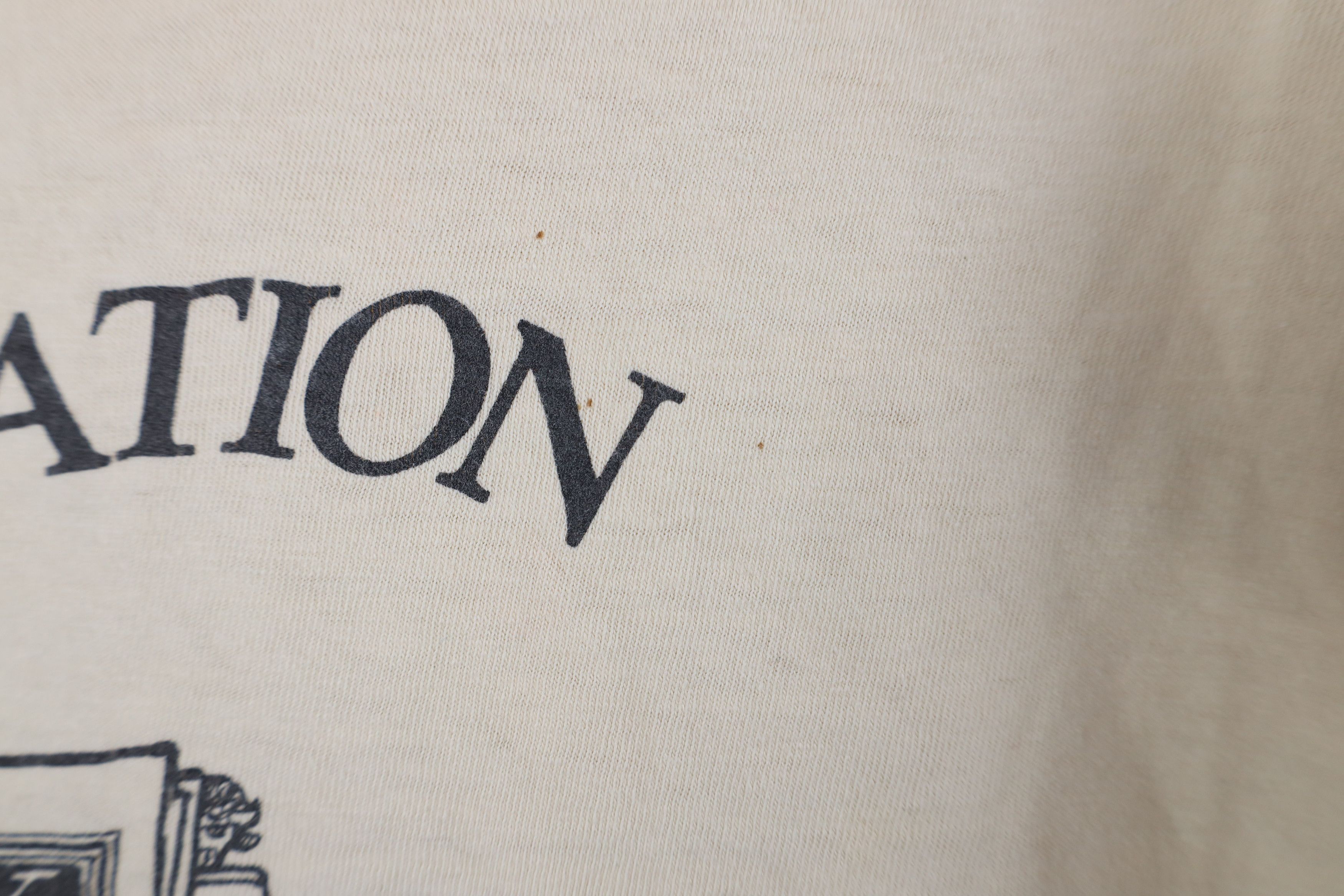 Vintage Vintage 80s Education Our Best Defense T-Shirt Beige USA Size US M / EU 48-50 / 2 - 5 Thumbnail