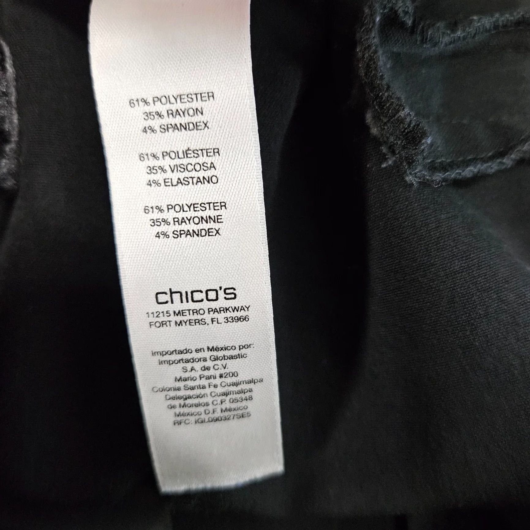 Vintage Chico's Womens Ankle Pants Sz 10 Solid Black Pull On High Rise Zip Pockets - Womens, Pants, 10, Black, Ankle, Chico's, High Rise, Pull On Size 32" / US 10 / IT 46 - 6 Thumbnail