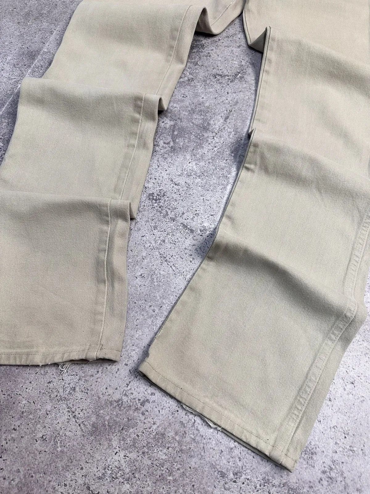 Guidi Wrangler Vintage USA 80s Beige Denim Pants Straight Fit 32 Size US 32 / EU 48 - 2 Thumbnail