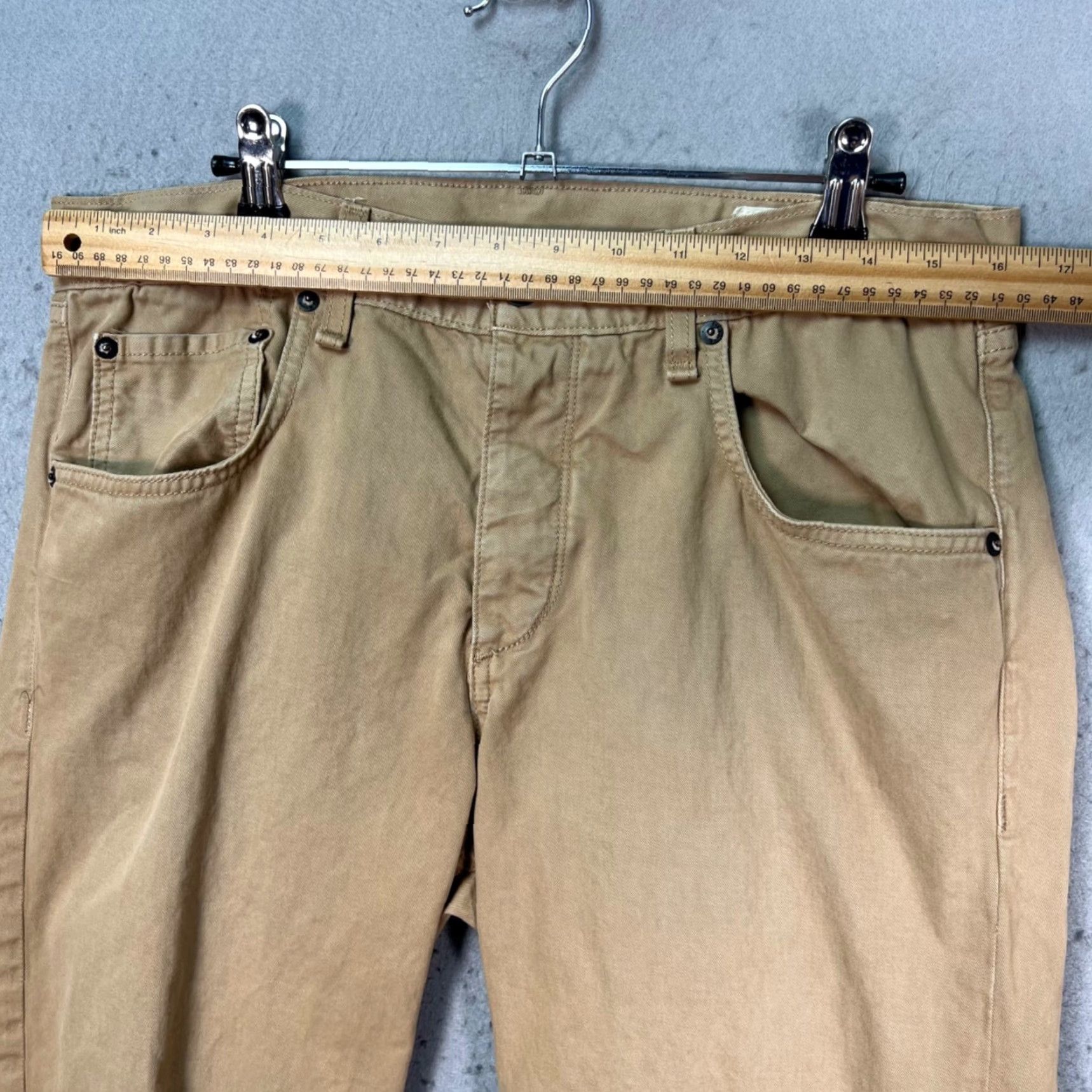 Rag & Bone rag & bone Mens Slim Straight Leg Khaki Pants 32 Beige Cotton 100% Clothes Adult Mens N/A Size US 32 / EU 48 - 5 Thumbnail