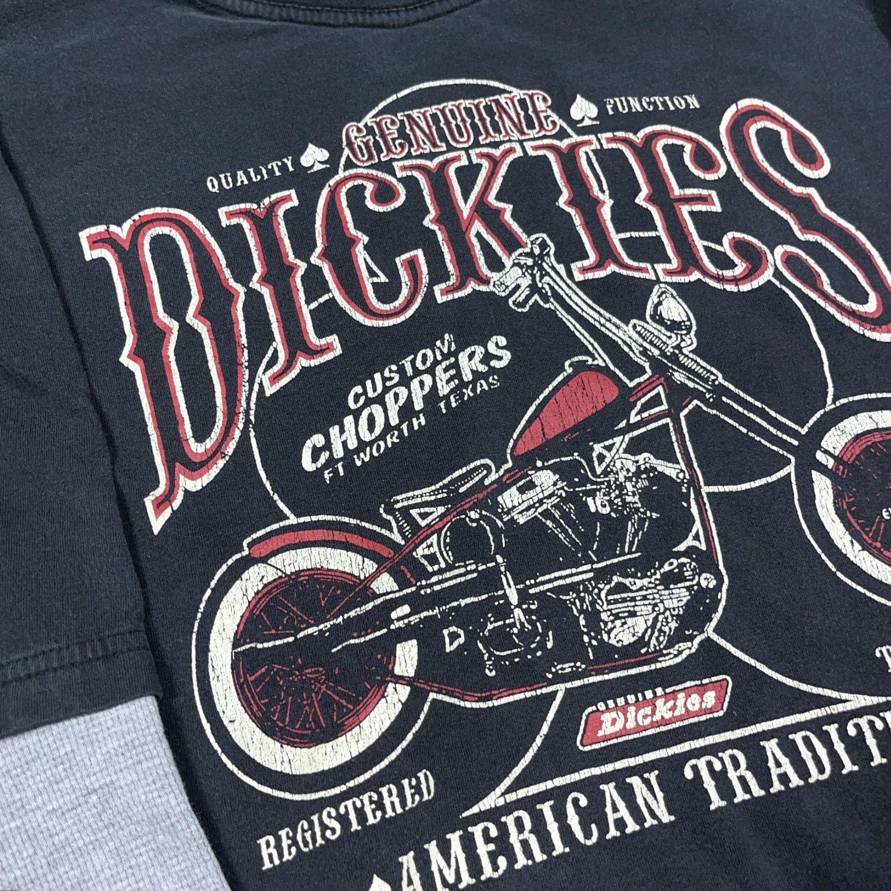 Dickies VINTAGE Dickies Shirt Men XL Black Motorcycle Chopper Thermal Distressed Graphic Print 80s Logo USA Hipster Motorcycle Long Sleeve Crew Neck KnIQ? Size US XL / EU 56 / 4 - 3 Thumbnail