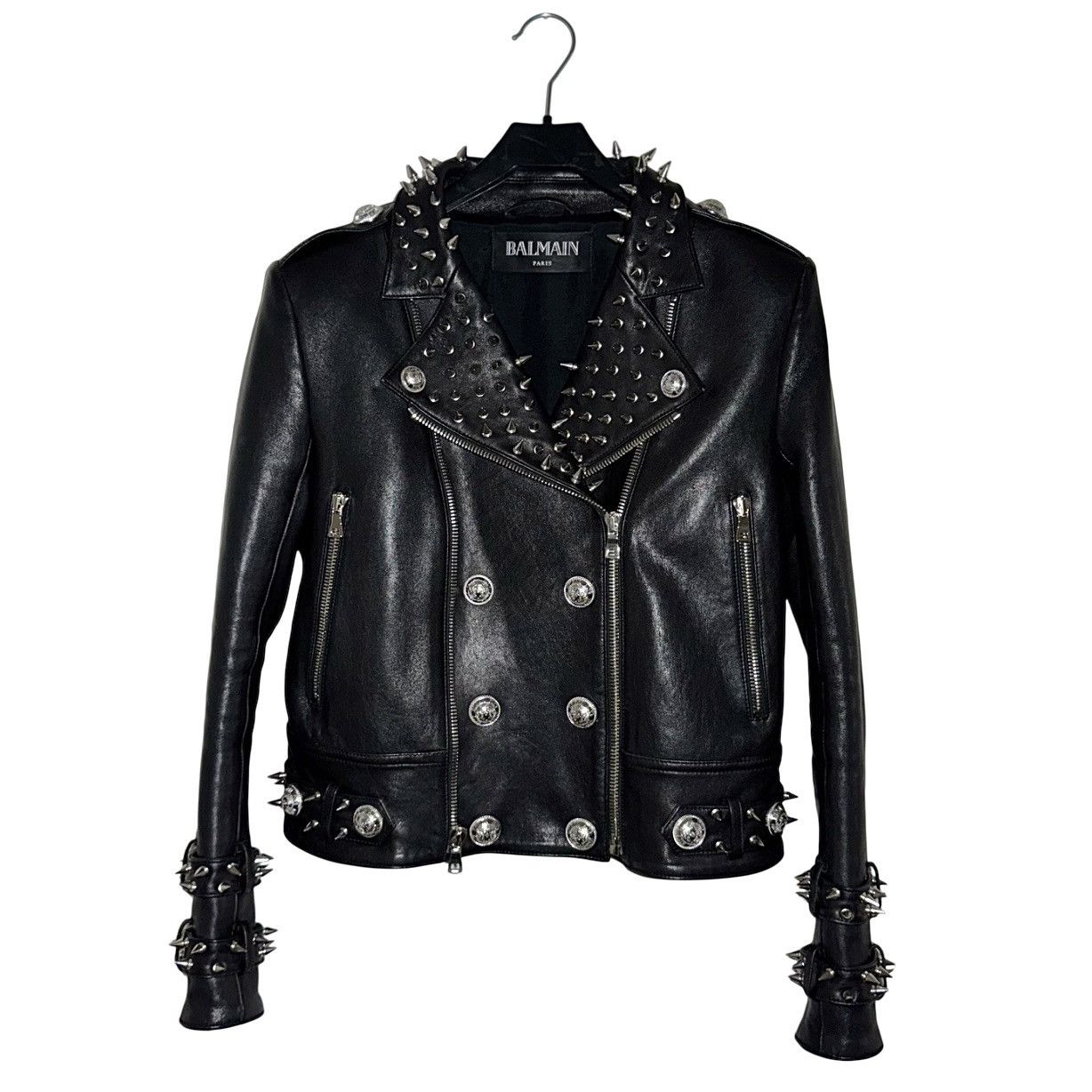Balmain Balmain FW19 studded lambskin biker jacket | Grailed
