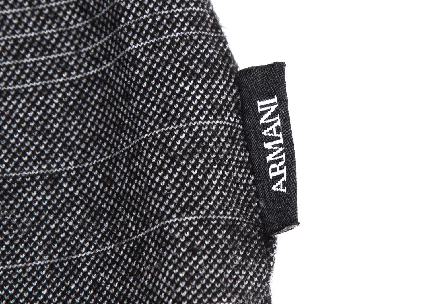 Armani Collezioni Stretch Border T-Shirt in Gray, Size L Size US XXS / EU 40 - 6 Thumbnail