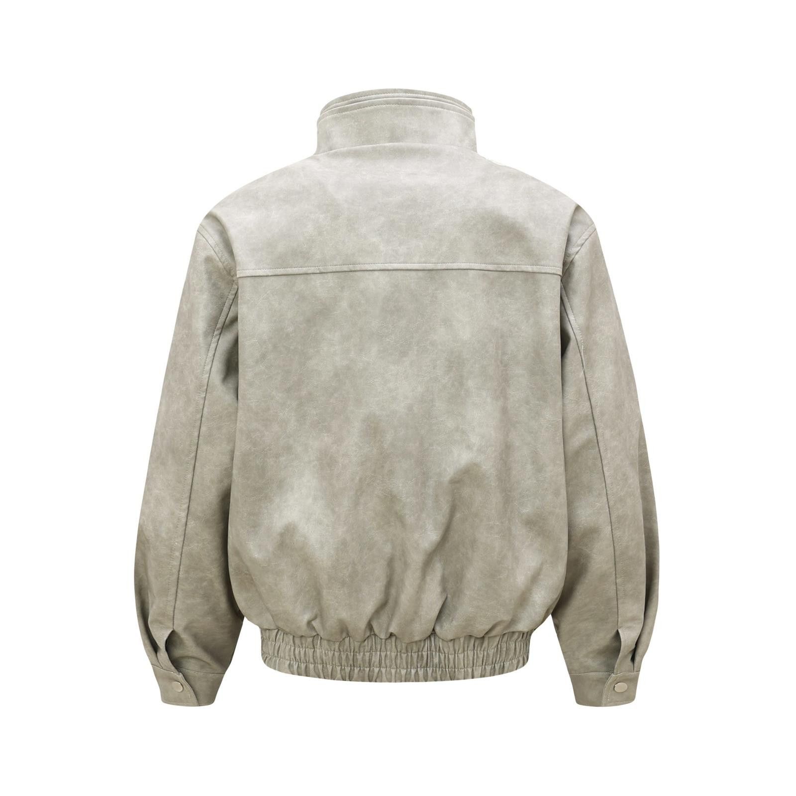 Leather Black Faux Leather Bomber Jacket, Zip-Up Outerwear Size US M / EU 48-50 / 2 - 4 Thumbnail