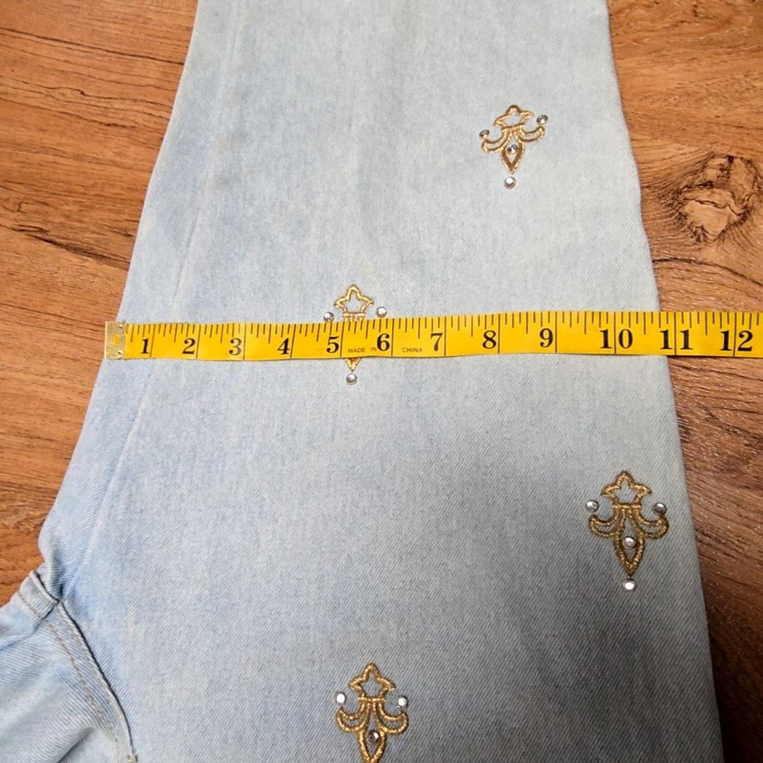 Monique Lhuillier Vintage Monique Fleur De Lis Embroidered Jeans 7/8 Size 30" / US 8 / IT 44 - 17 Thumbnail