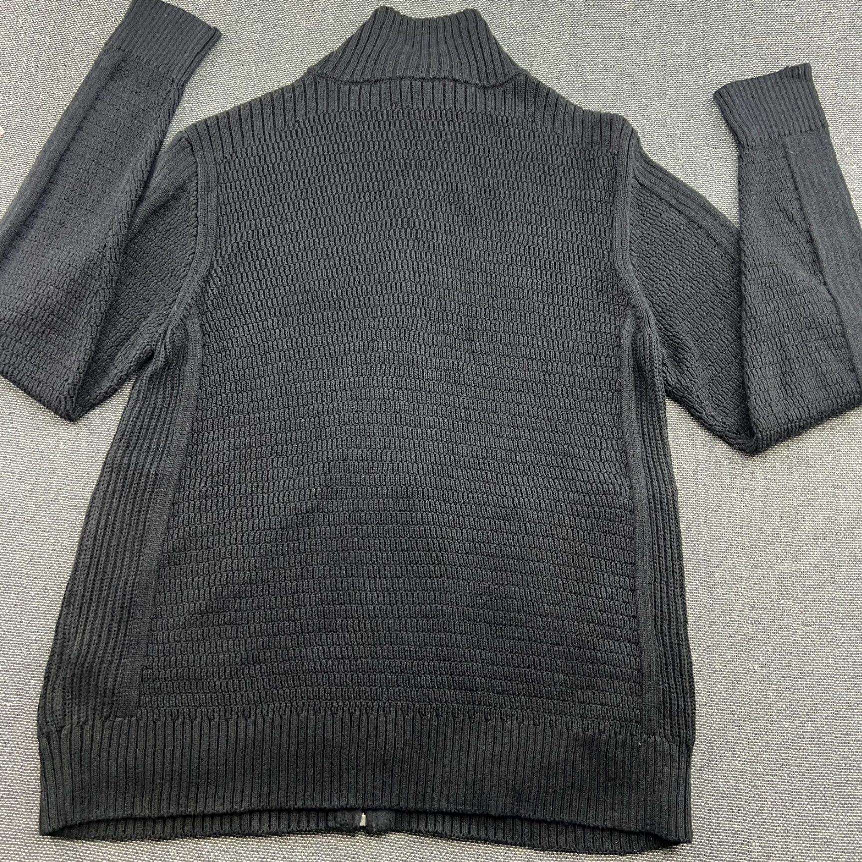 Belstaff Belstaff Knitted Full Zip Up Cardigan Mens XL Black TurtleNeck Cotton Shirt Size US XL / EU 56 / 4 - 2 Thumbnail