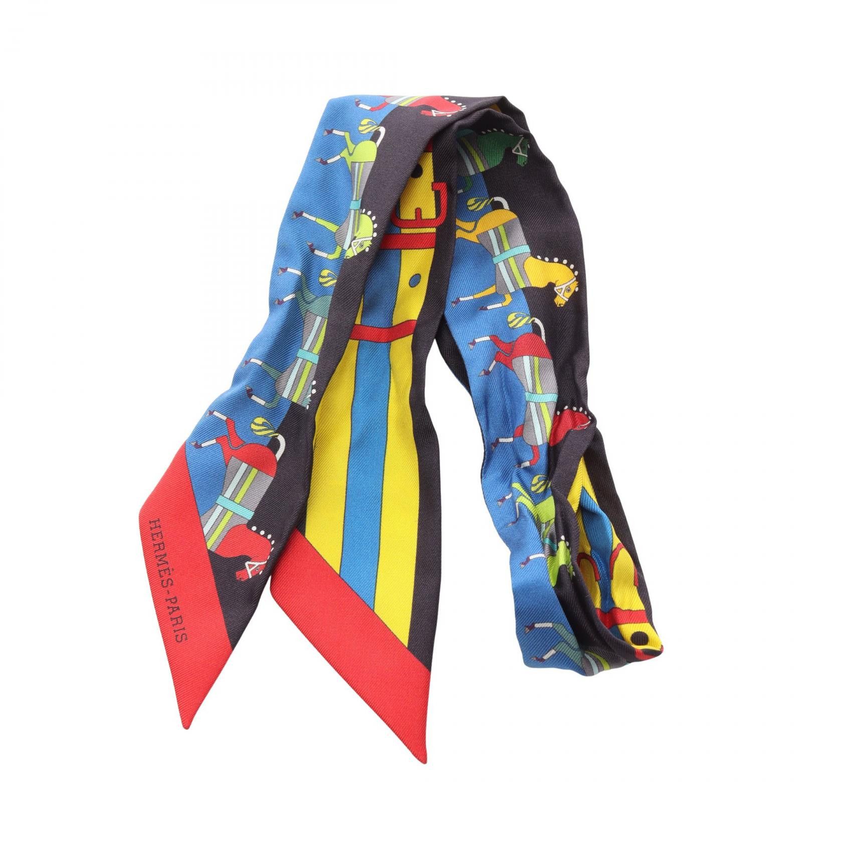 Hermes Hermes Hermes Twilly ROCABAR Silk Scarf Textile Scarf DUTY FREE for USA Size ONE SIZE - 1 Thumbnail