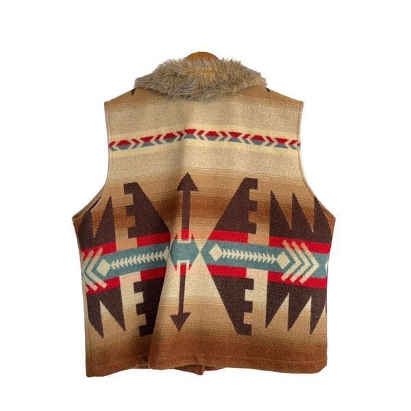 Vintage Vintage Saddle Ridge southwest fur trim wool blanket vest Size XL / US 12-14 / IT 48-50 - 2 Thumbnail