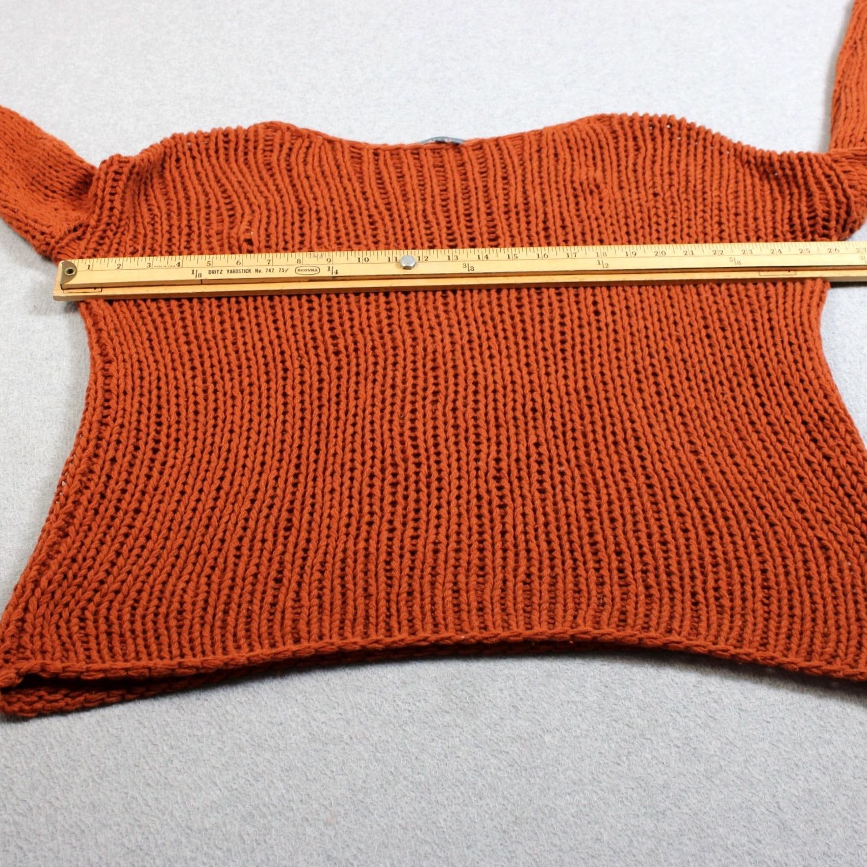 Vince Vince Sweater Women M Orange Boat Neck Open-Knit Wool Pullover Casual Bohemian Size M / US 6-8 / IT 42-44 - 6 Thumbnail