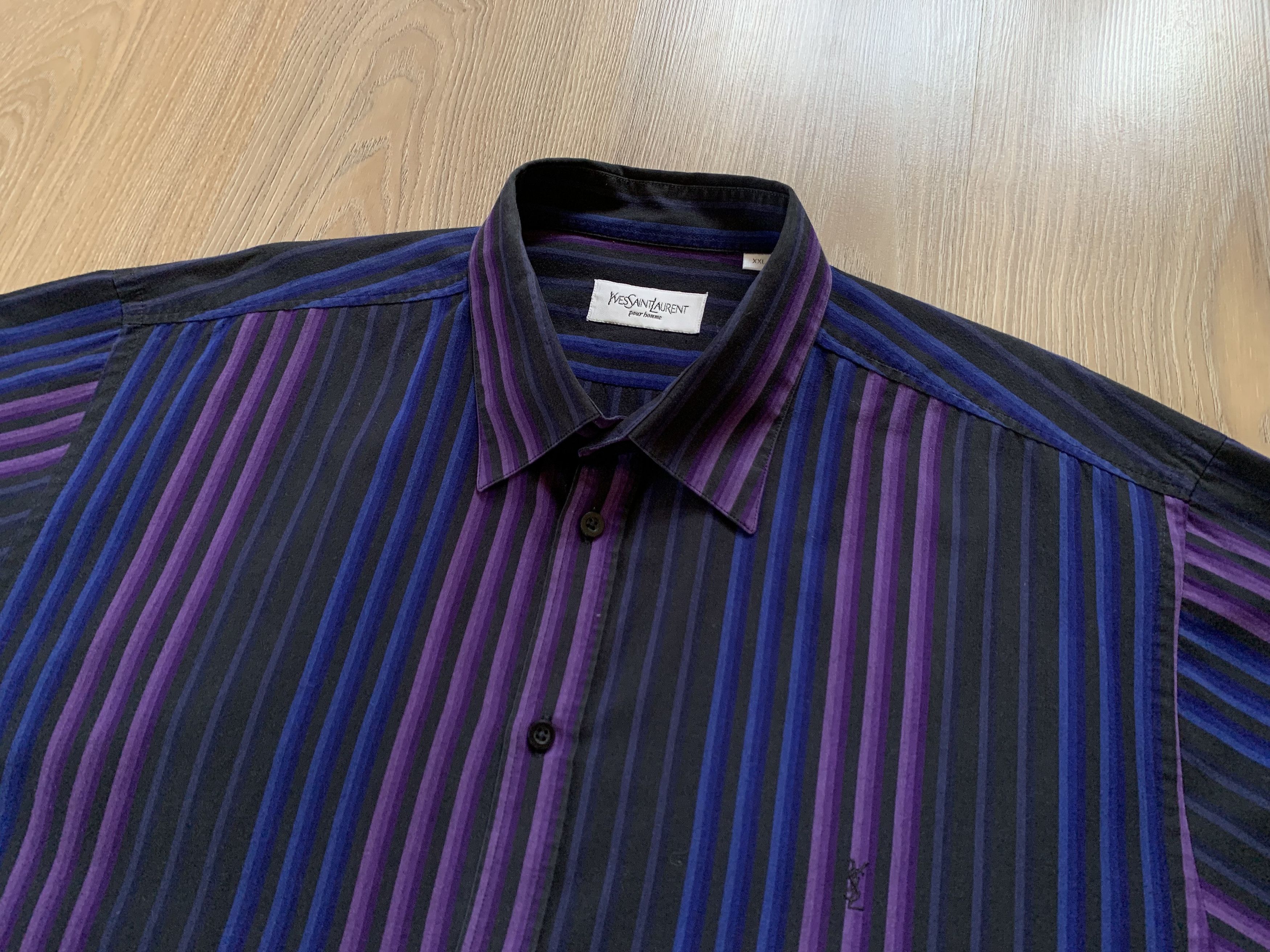 Yves Saint Laurent Vintage Yves Saint Laurent Stripe Long Sleeve Shirt Size US XXL / EU 58 / 5 - 4 Thumbnail