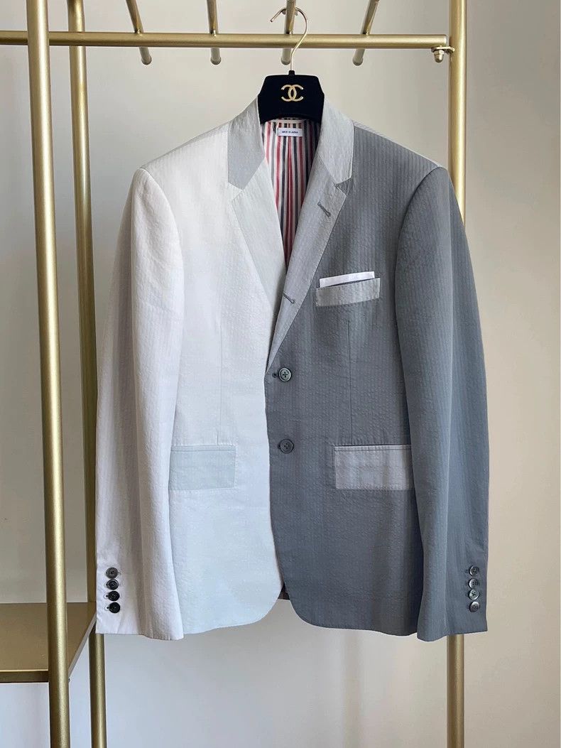 Thom Browne Thom Browne size1 A gray suit with patchwork Size 34S - 1 Thumbnail