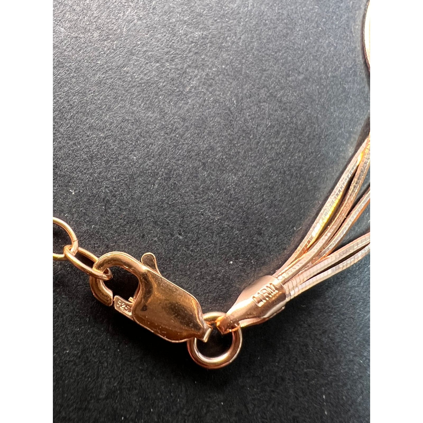 Other NEW Italian rose gold over 925 multi row chain necklace Size ONE SIZE - 5 Thumbnail