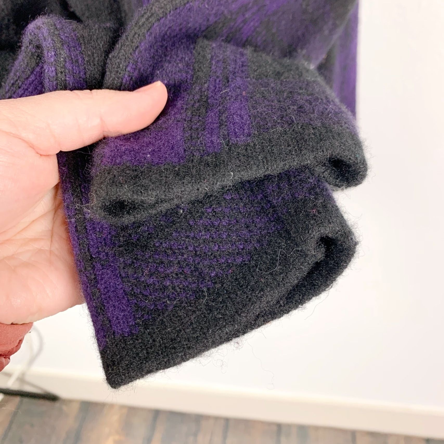 Ralph Lauren Lauren Ralph Lauren Black Purple Plaid Cardigan Lambswool Medium Size M / US 6-8 / IT 42-44 - 3 Thumbnail