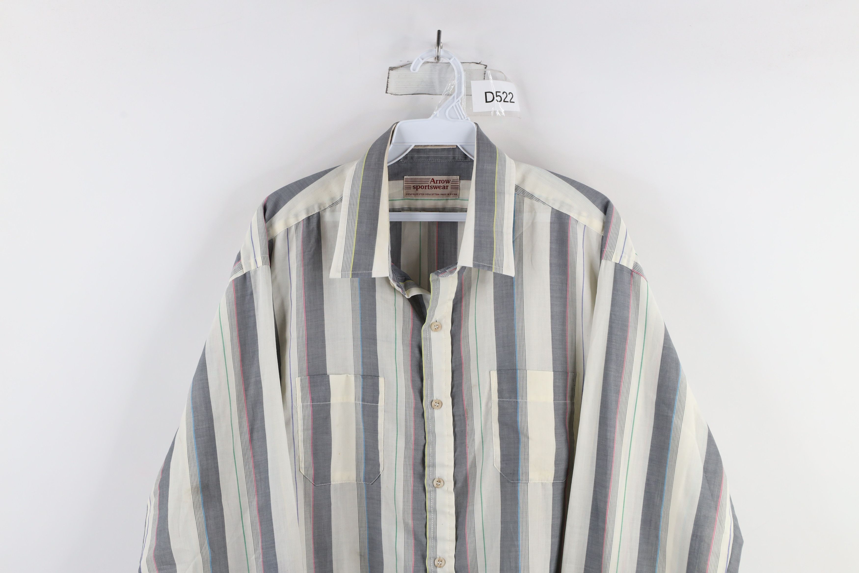 Vintage Vintage 90s Streetwear Rainbow Striped Collared Button Shirt Size US XL / EU 56 / 4 - 2 Thumbnail