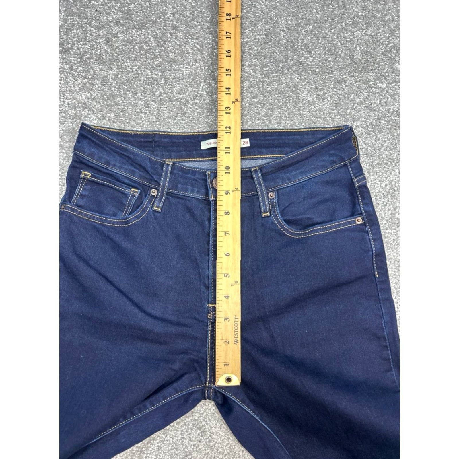 Levi's Levi's 721 Jeans Womens 28 Blue Denim Cotton Stretch High Rise Skinny Leg 28x29 Size 28" / US 6 / IT 42 - 4 Thumbnail