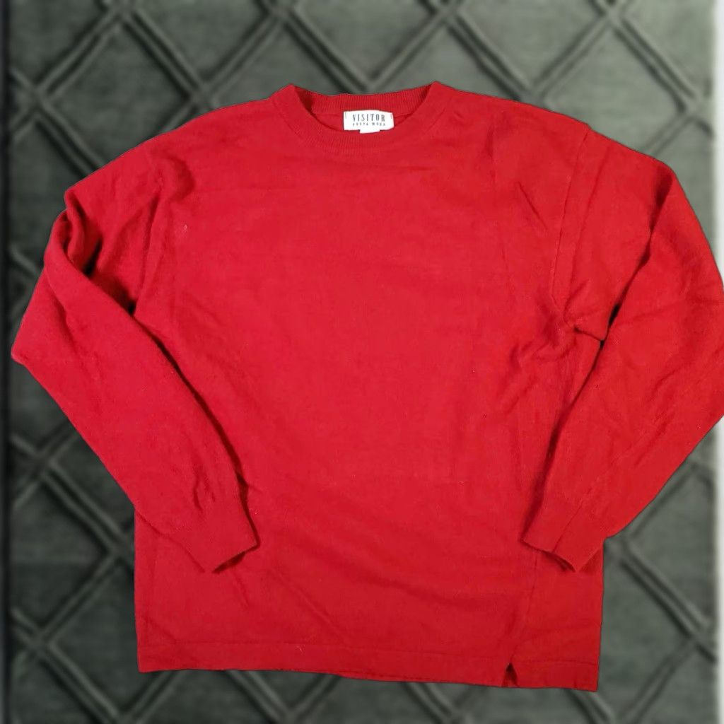 Vintage VINTAGE Poeta Moda Italy Womens XL Red Sweater Cashmere Woolaine Blend Crewneck Size XL / US 12-14 / IT 48-50 - 1 Thumbnail