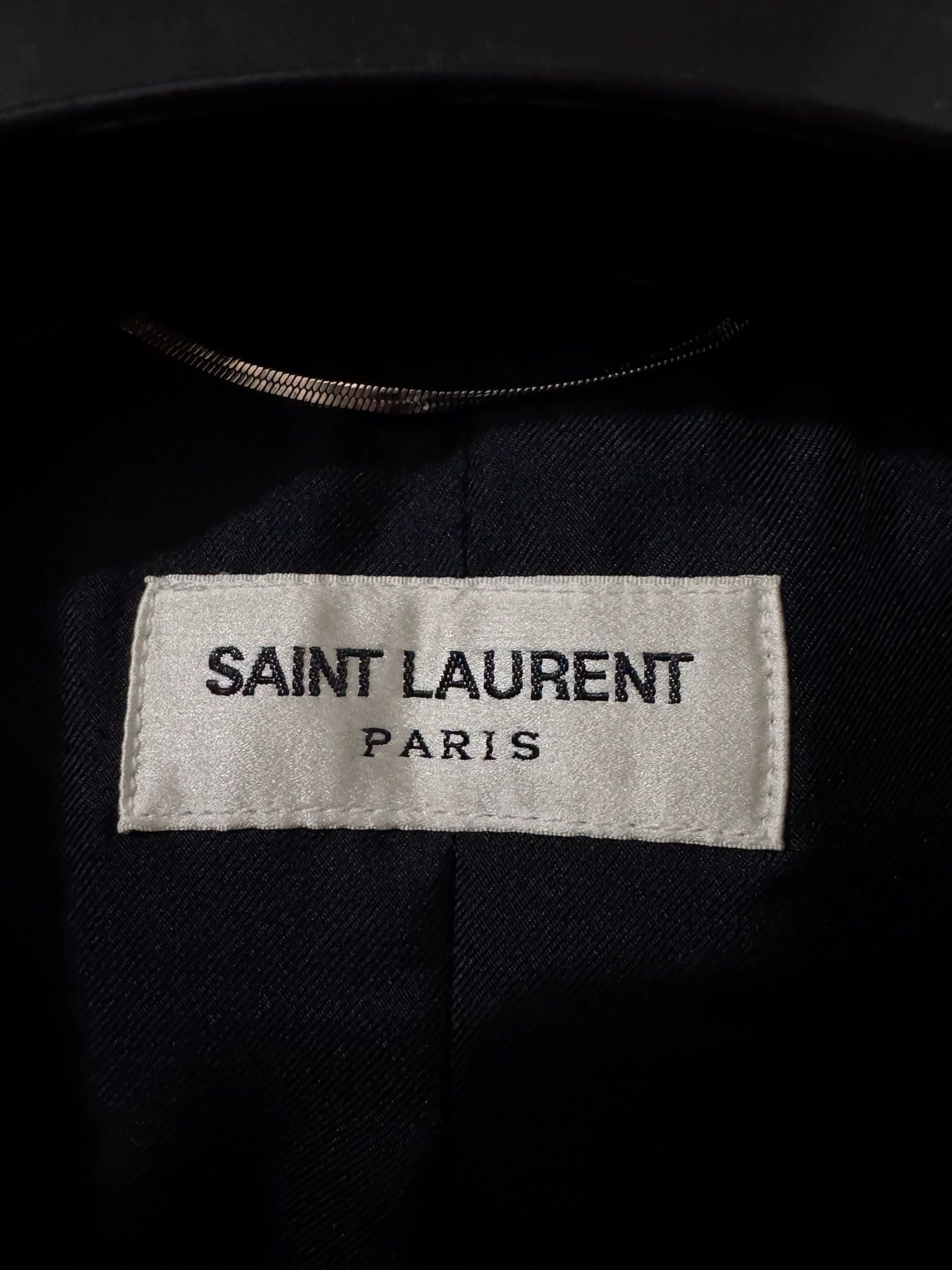 Saint Laurent Paris Saint Laurent SLP13FW Satin Peak Lapel Smoking Suit Size 54R - 5 Thumbnail