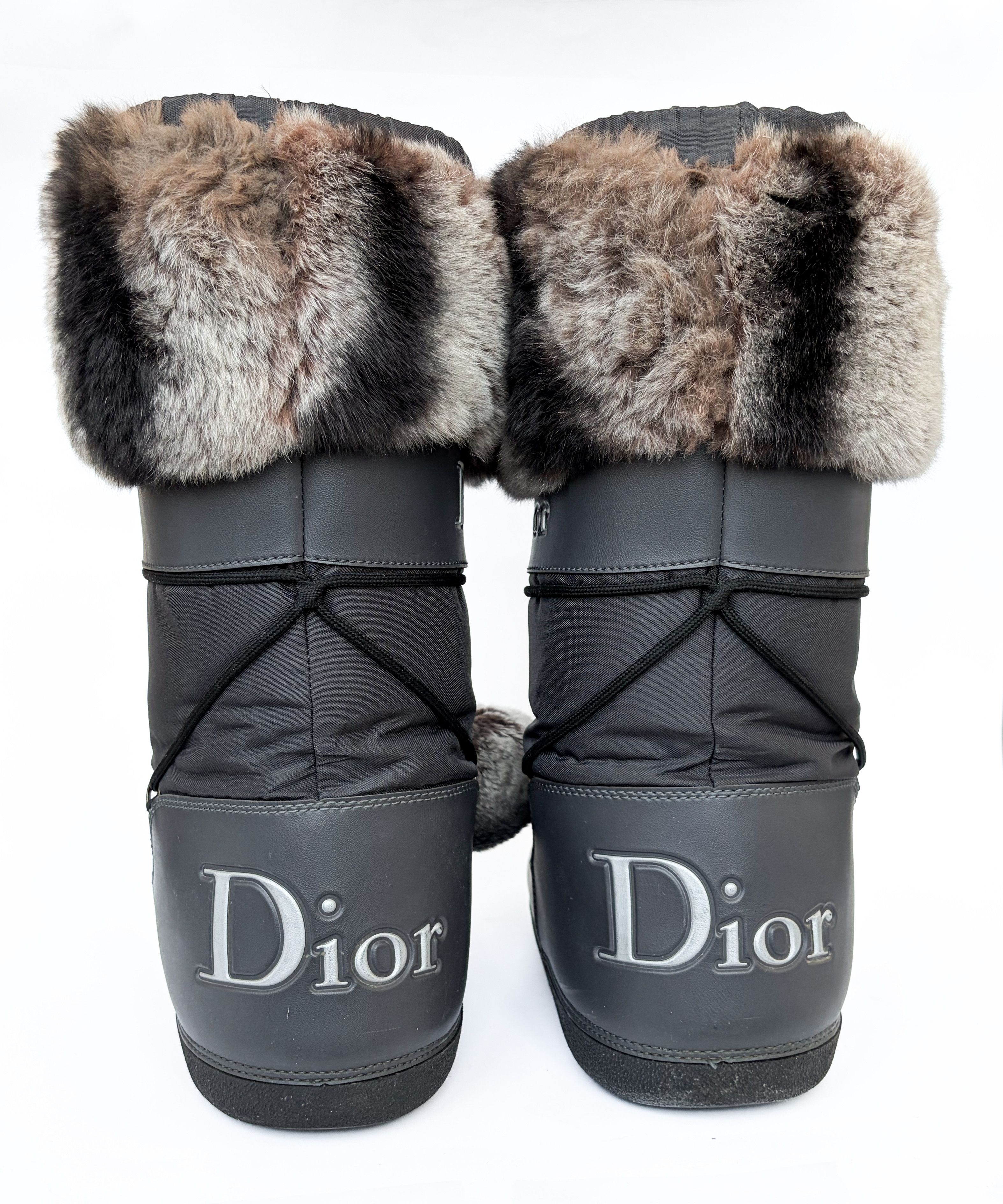 Dior DIOR Moon Boots Grey Fur Logo Ski John GALLIANO 35-37 Size US 7 / IT 37 - 4 Thumbnail