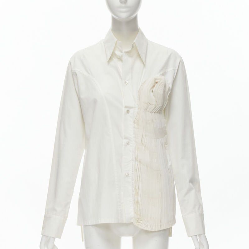 Yohji Yamamoto YOHJI YAMAMOTO 2015 Runway white Madam Gres inspired knife pleat shirt JP3 L Size L / US 10 / IT 46 - 1 Thumbnail