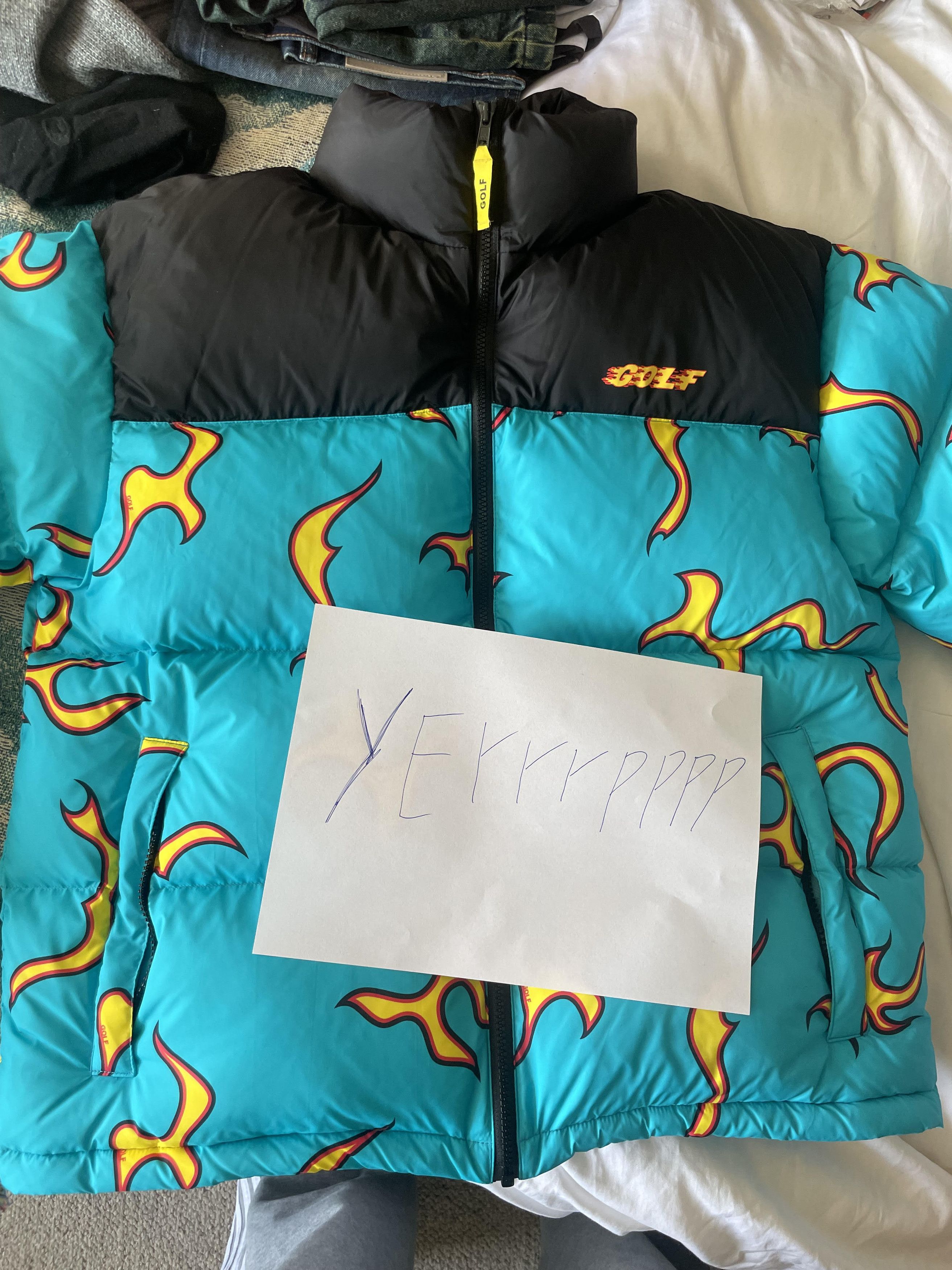 golf wang フレイムダウンジャケット ミントL Golf Wang Flame Puffer | Grailed