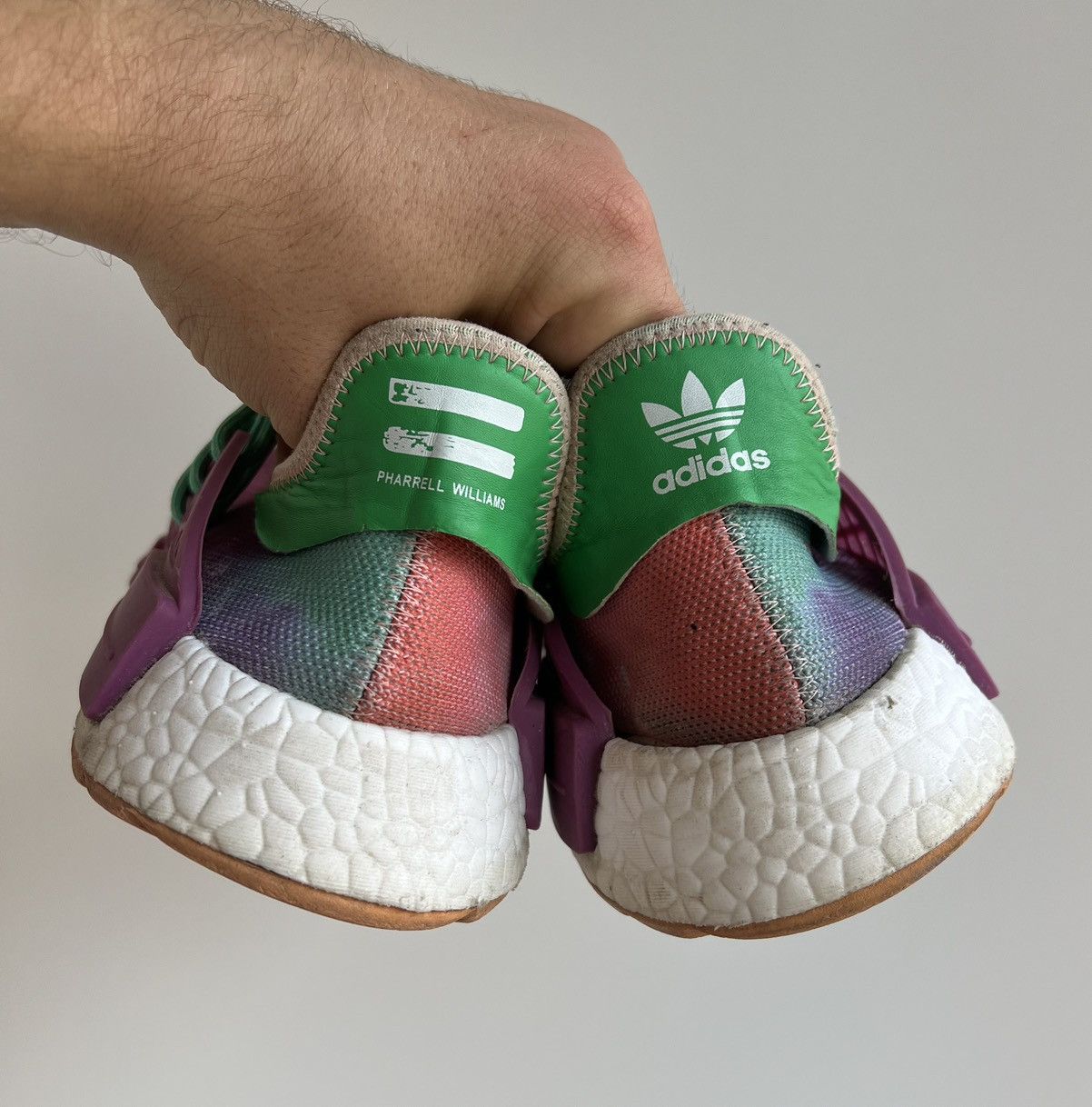 Adidas × Pharrell Pharrell Adidas NMD Human Race Trail Holi Festival Sneakers Size US 12 / EU 45 - 8 Thumbnail