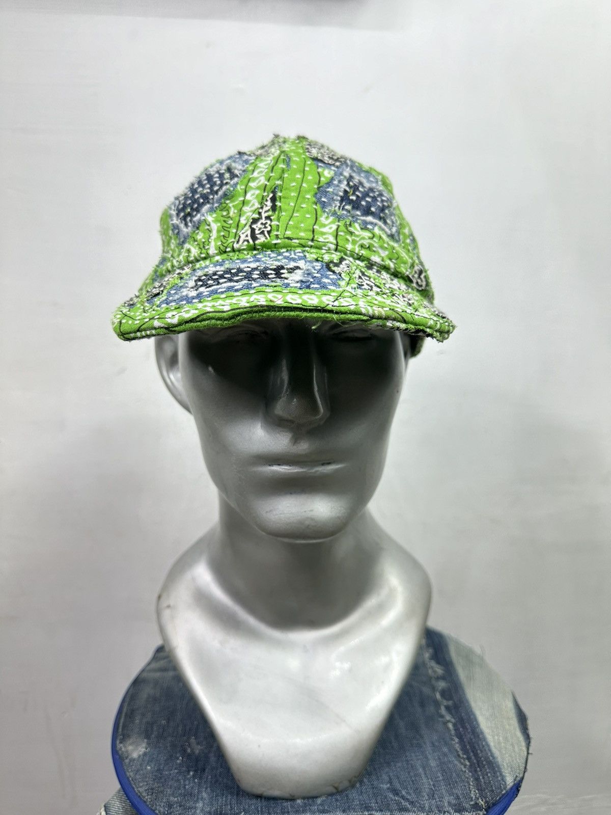 Art Comes First × Handmade Custom Made Distressed Paisley Patchwork Boro hats Size ONE SIZE - 3 Thumbnail