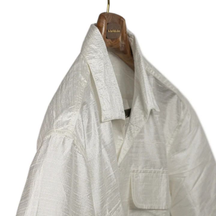 Monitaly - SS 50s Milano relaxed shirt in pearl dupioni silk