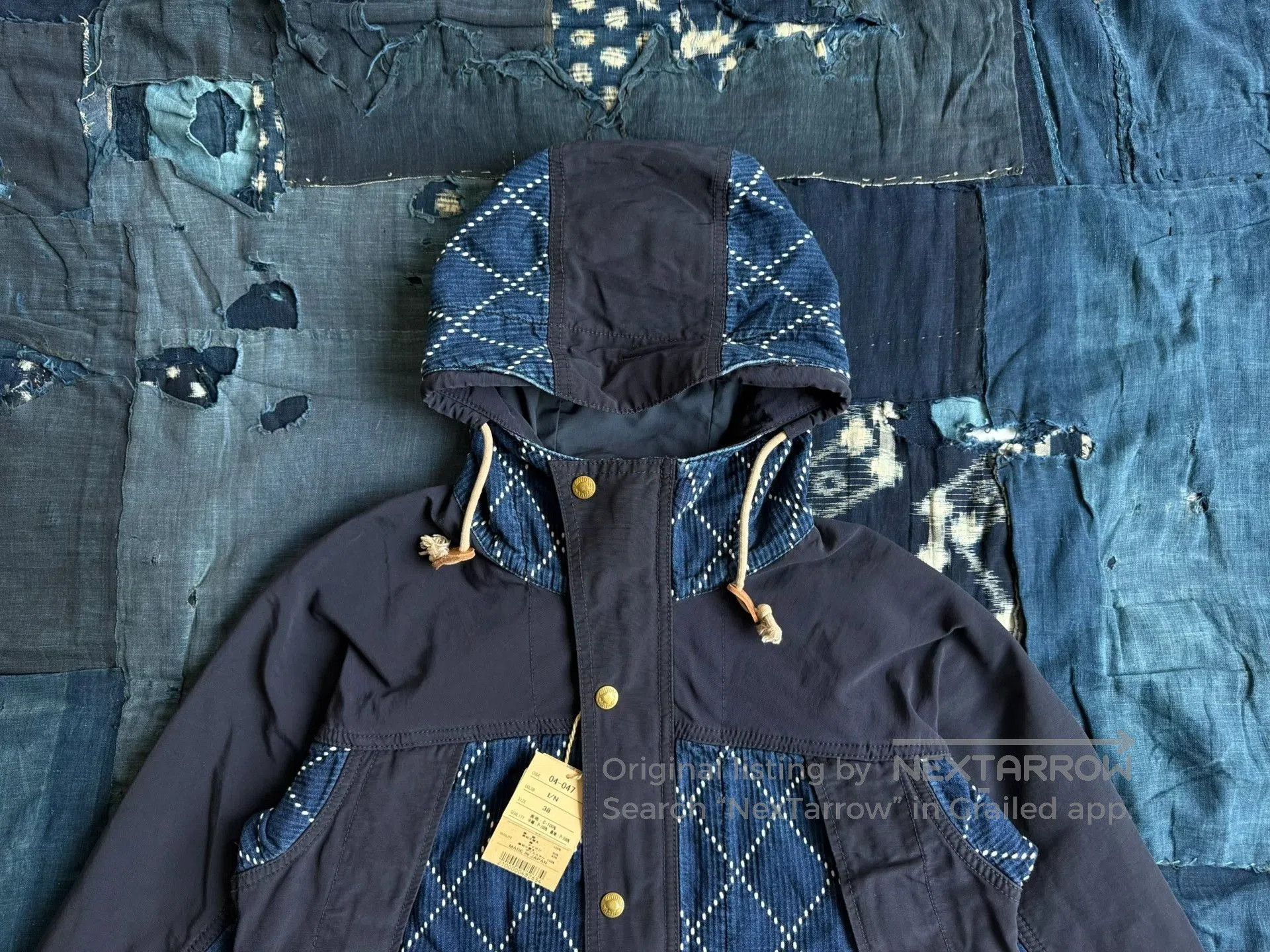 Studio D'Artisan Studio D'Artisan Indigo Sashiko Trench Jacket. Size US M / EU 48-50 / 2 - 4 Thumbnail