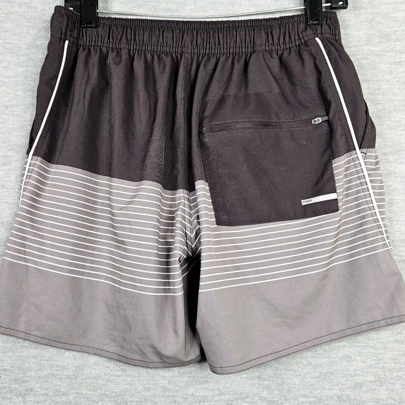 Vuori Vuori Men's Trail Running Shorts Drawstring Brown White Stripes Size S Flaws Size US 29 - 2 Thumbnail