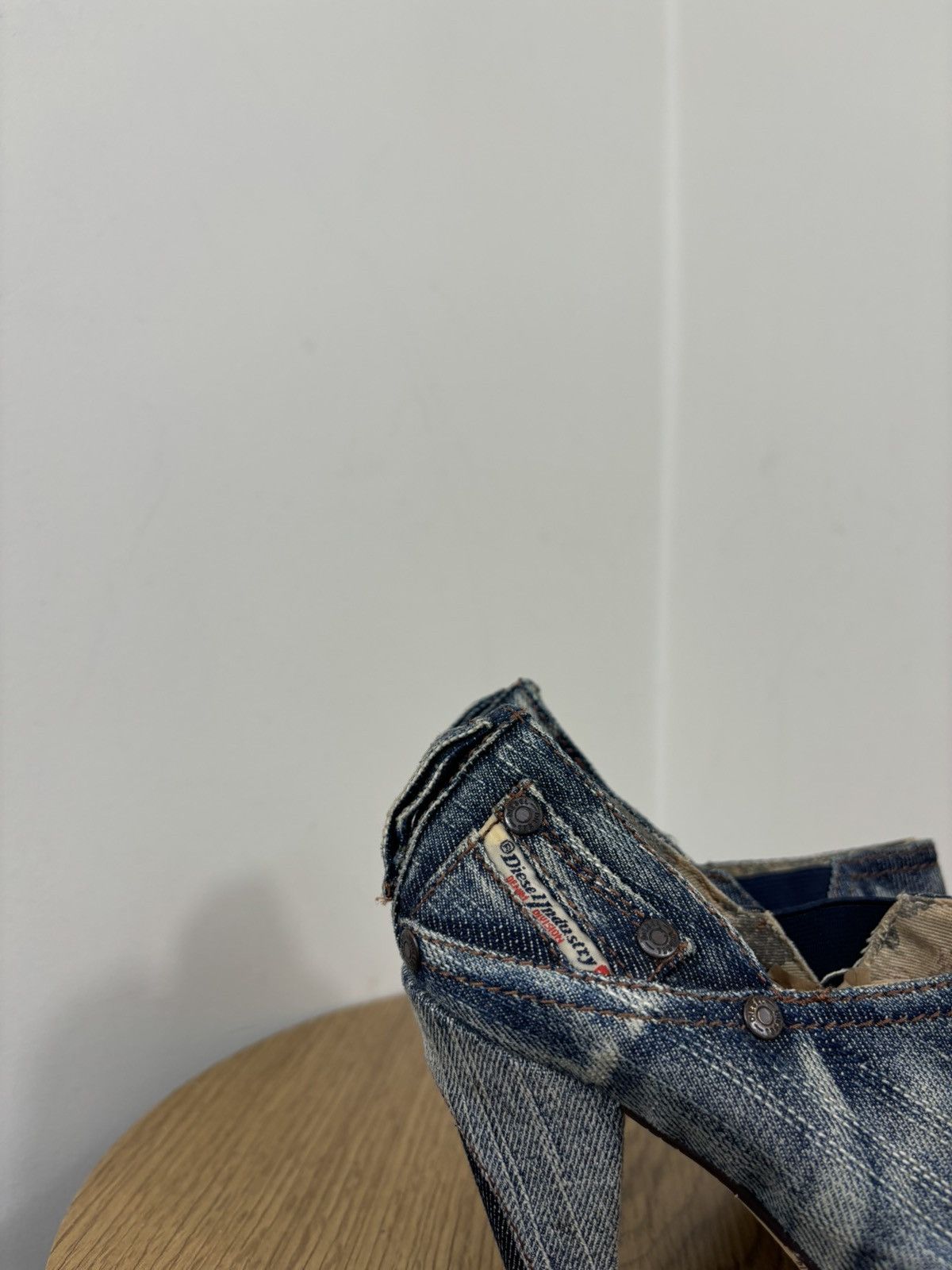 Diesel Vintage Diesel Y2K Denim Division Peep Toe Mules Heel Shoes Size US 7 / IT 37 - 9 Thumbnail