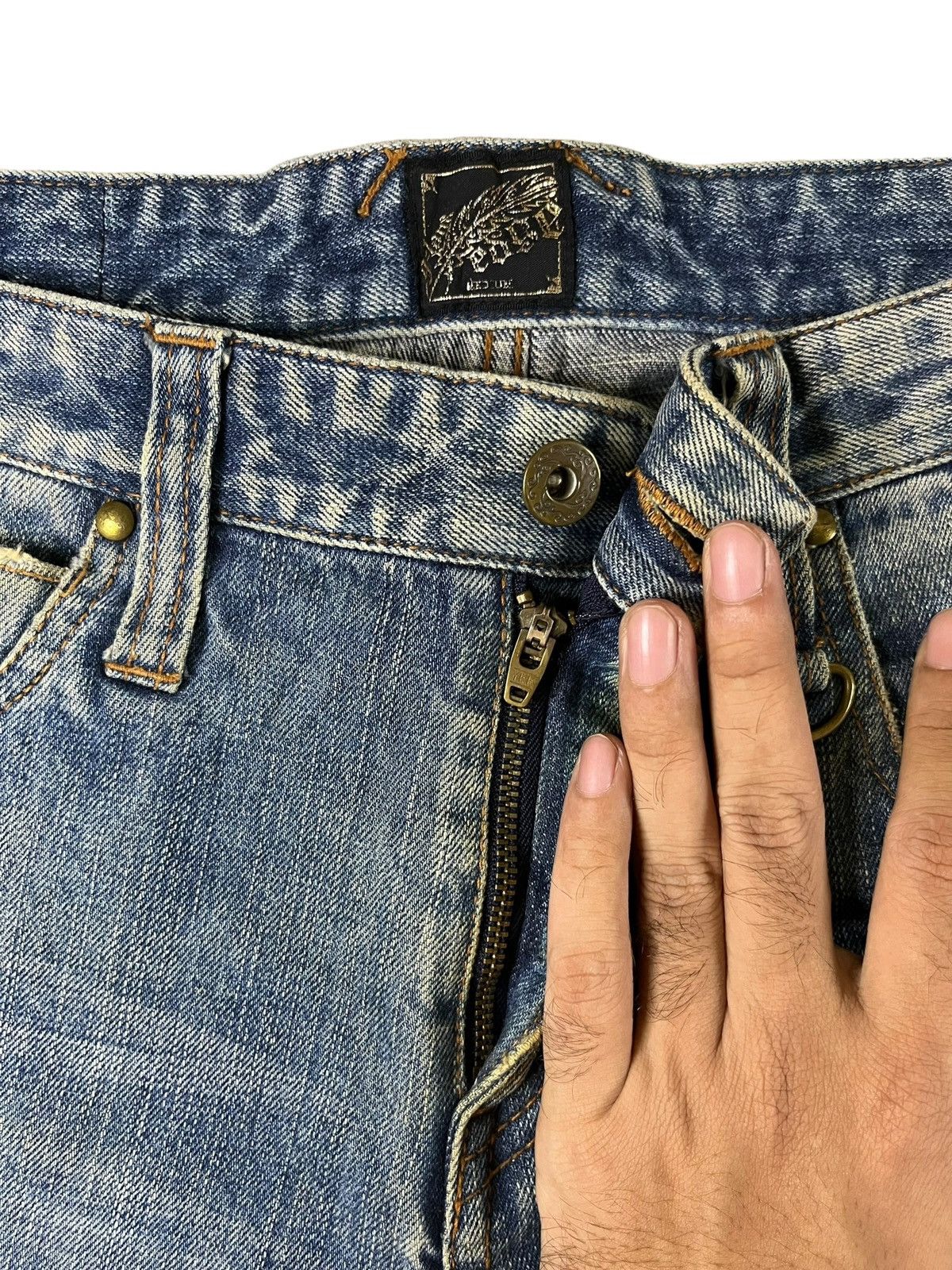 Japanese Brand Vintage Japanese Brand Mud Wash Western Style Ripped Jeans Size US 32 / EU 48 - 3 Thumbnail