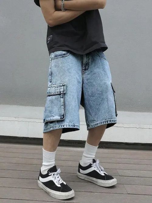 Jean Cargo Y2k Shorts Jorts jeans washed Size US 34 / EU 50 - 2 Thumbnail