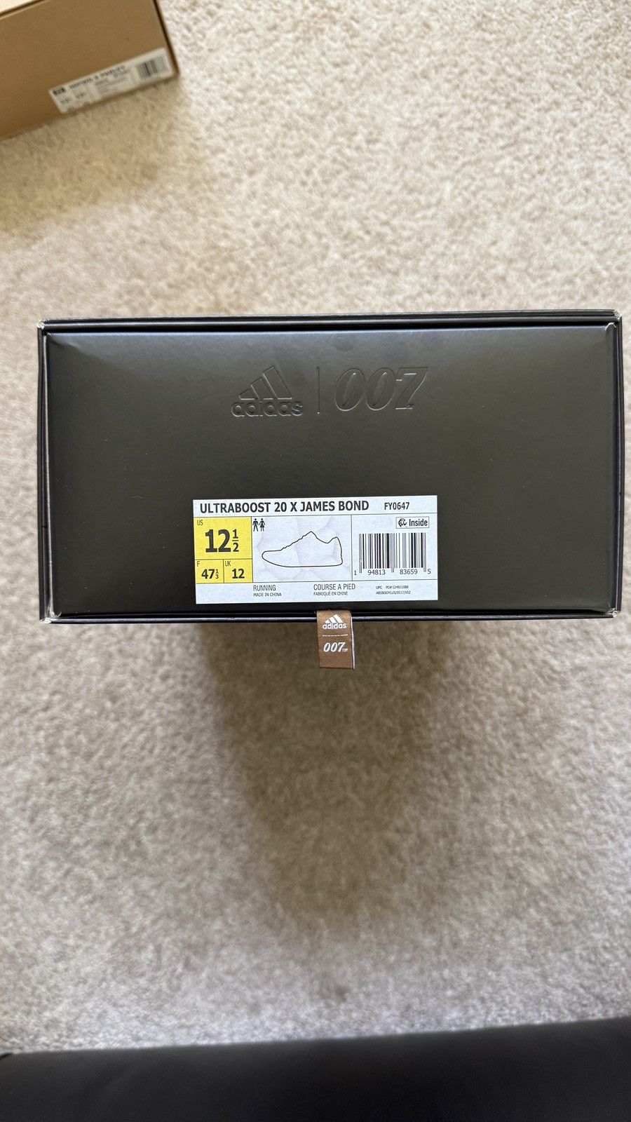 Adidas ULTRABOOST 20 X JAMES BOND Size US 12.5 / EU 45-46 - 7 Thumbnail