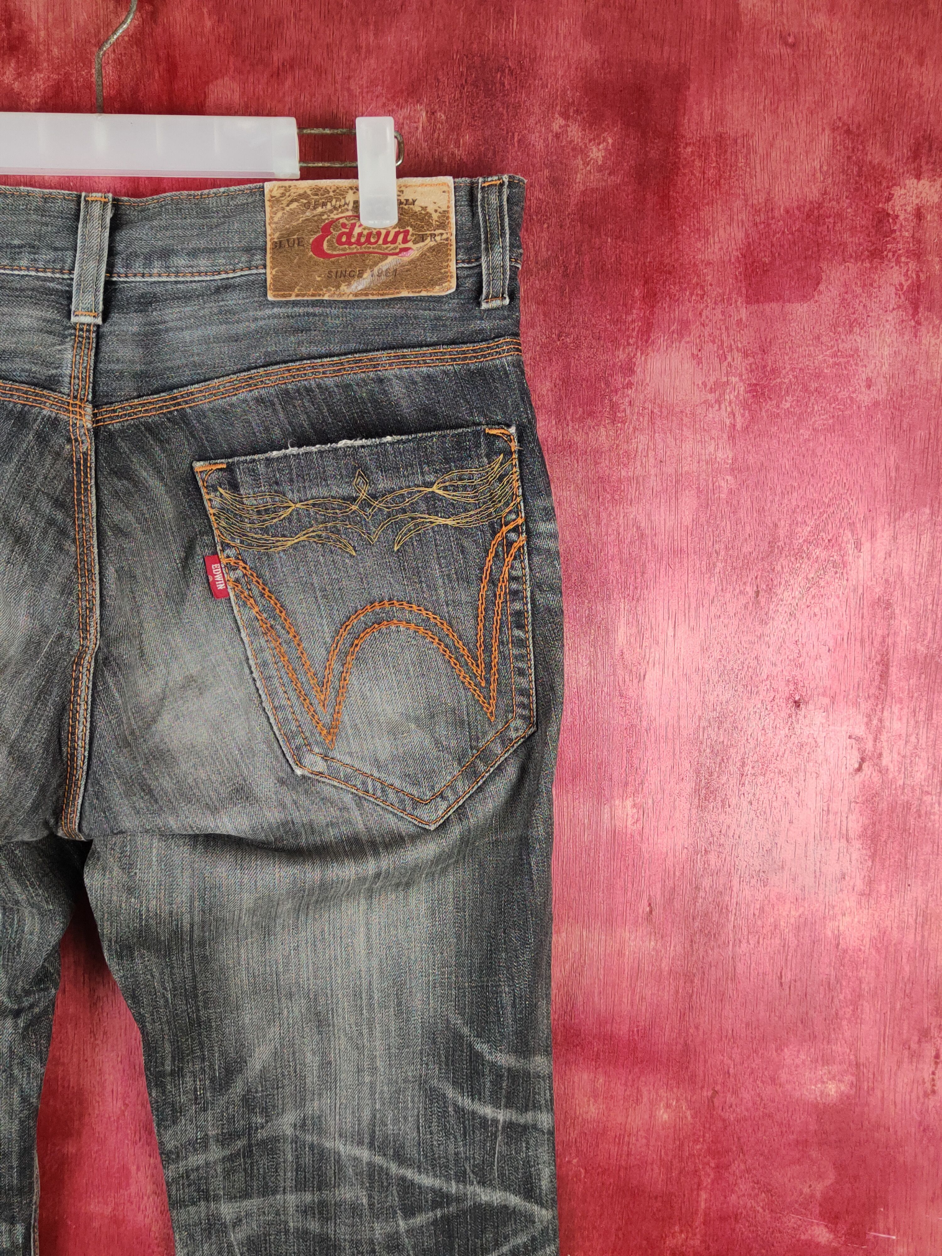 Edwin Edwin Black Faded Distressed Ripped Jeans #S1630 Size US 33 - 13 Thumbnail