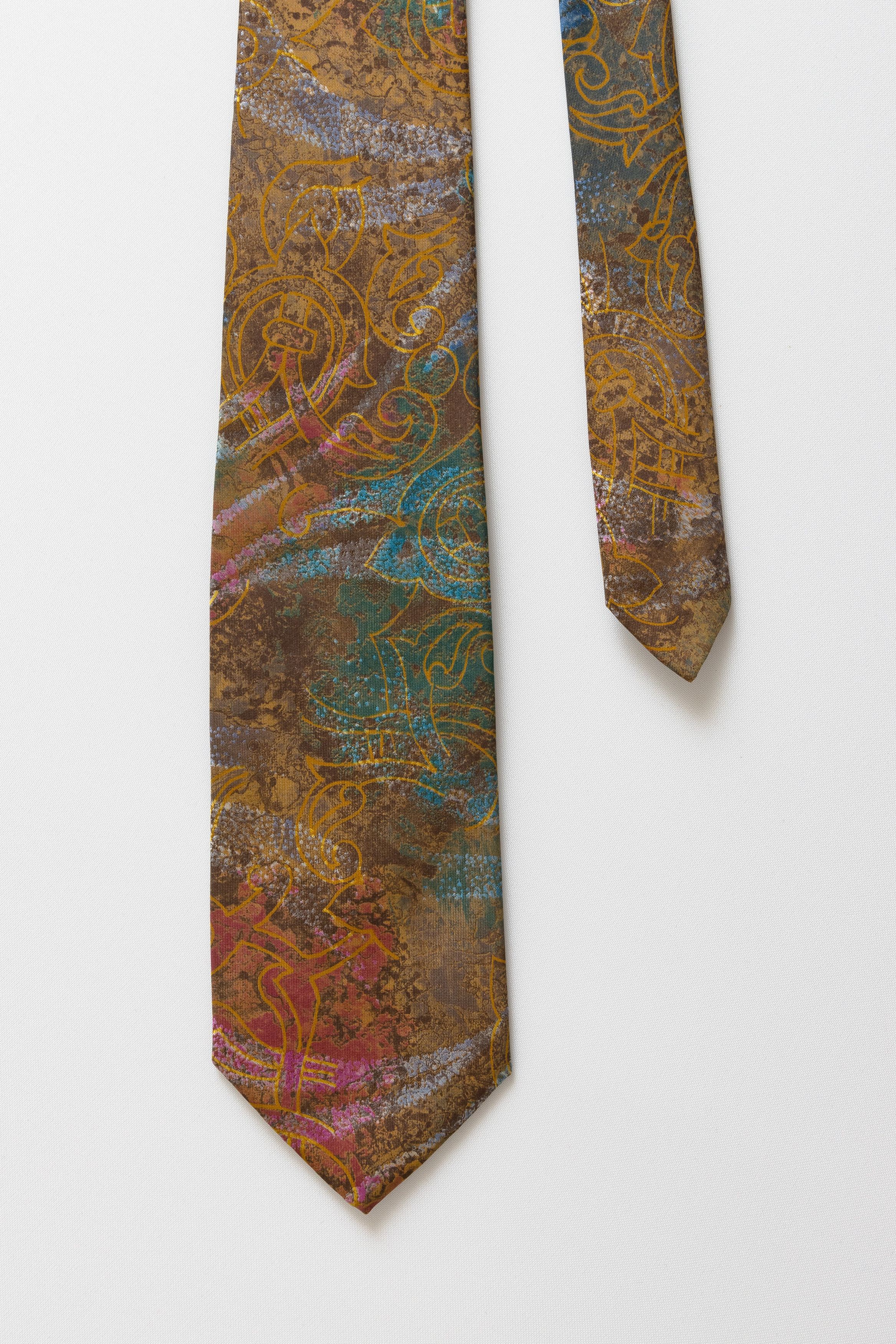 Vintage Switzerland Tie abstract pattern print necktie 013 Size ONE SIZE - 2 Thumbnail