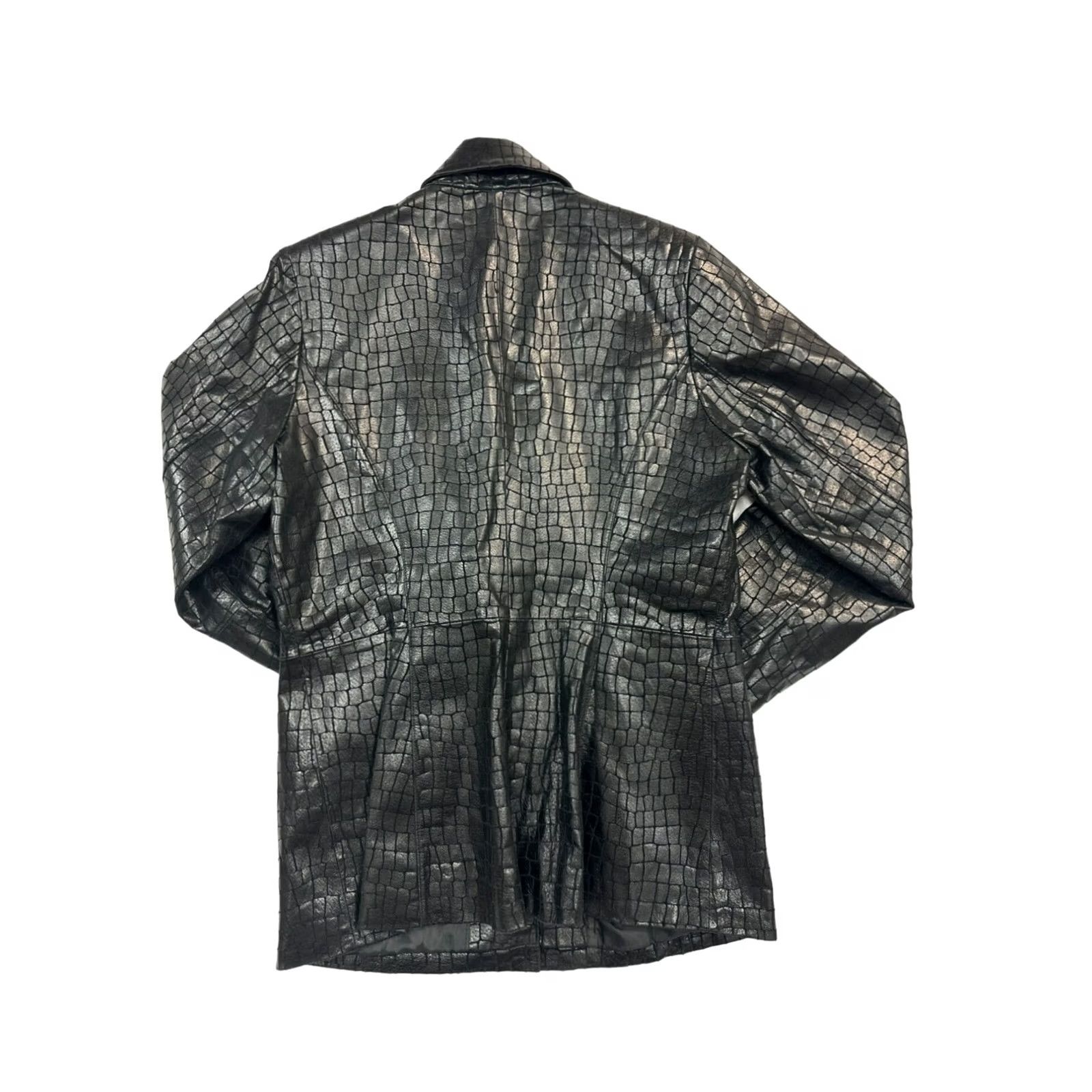 Vintage VINTAGE Dialogue Leather Jacket Women's Medium 100% Crocodile Leather Black 100% Embossed Crocodile Leather Dialogue Jacket Womens Medium Black Size M / US 6-8 / IT 42-44 - 2 Thumbnail