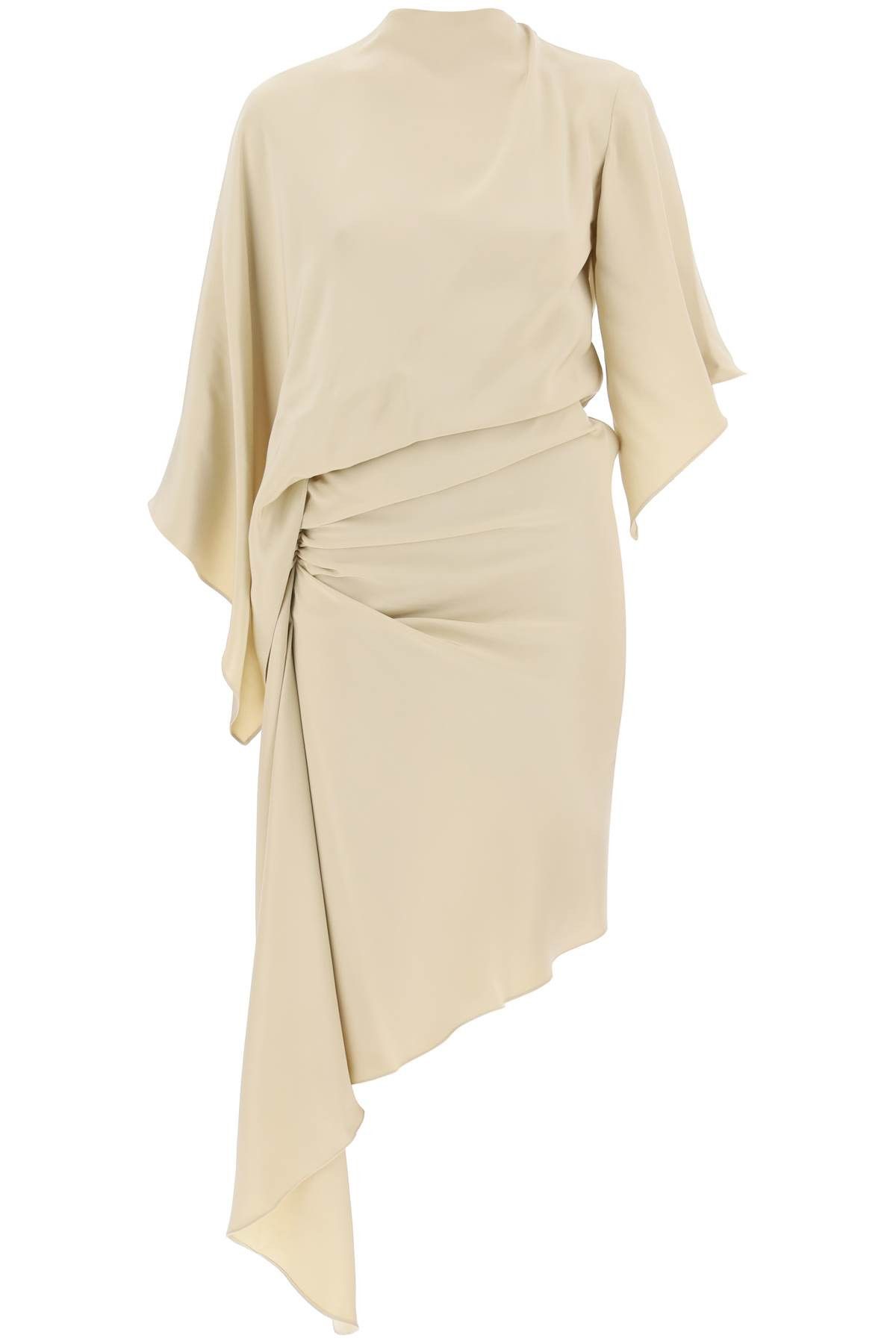image of Christopher Esber Cusco Silk Draped Midi Dress in Siltstone, Women's (Size Small)