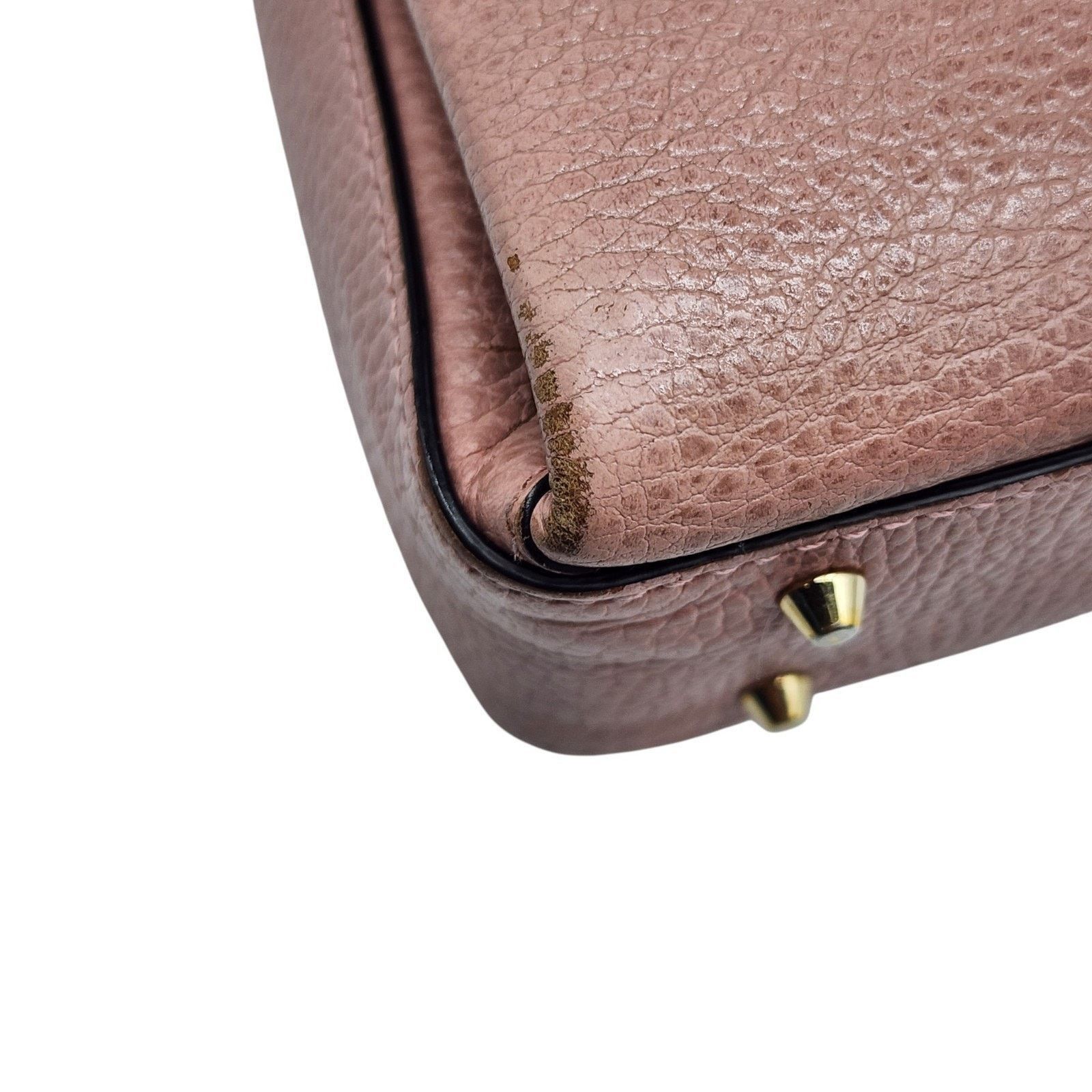 Gucci GG Marmont Pebbled Leather Interlocking Top Handle Bag Pink Size ONE SIZE - 12 Thumbnail